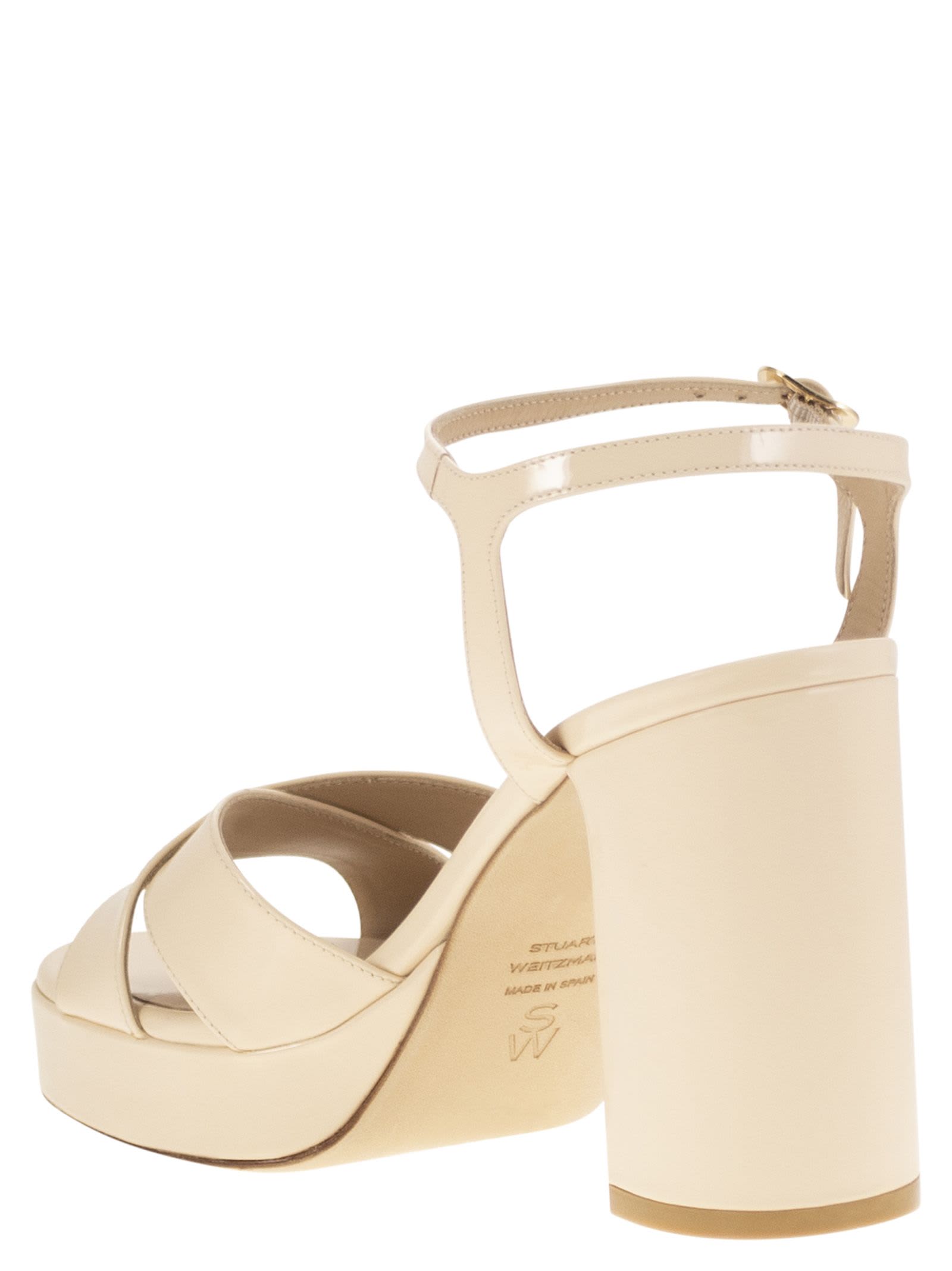 Stuart Weitzman Dayna - Leather Platform Sandal In Cream