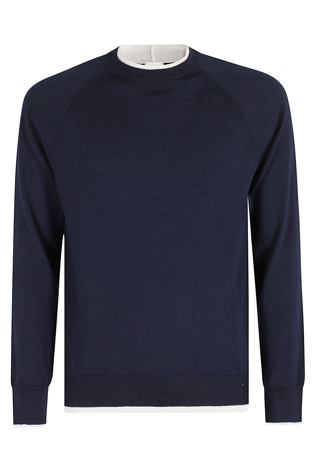 Shop Eleventy Maglia Girocollo Manica Raglan In Blu Sabbia