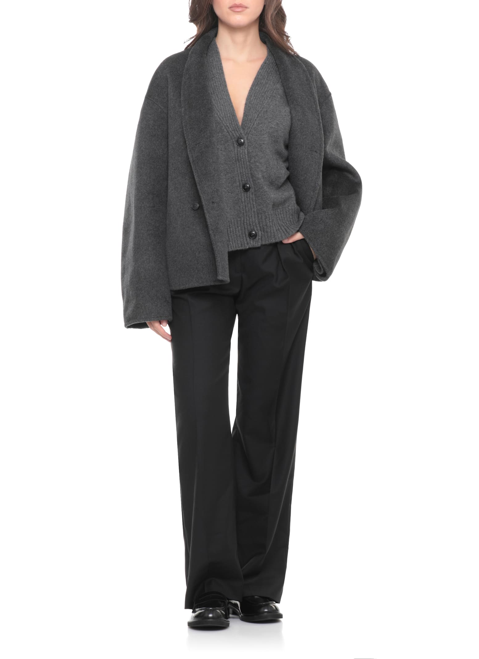 Loulou Studio Kaia Lds Cardigan In Gray