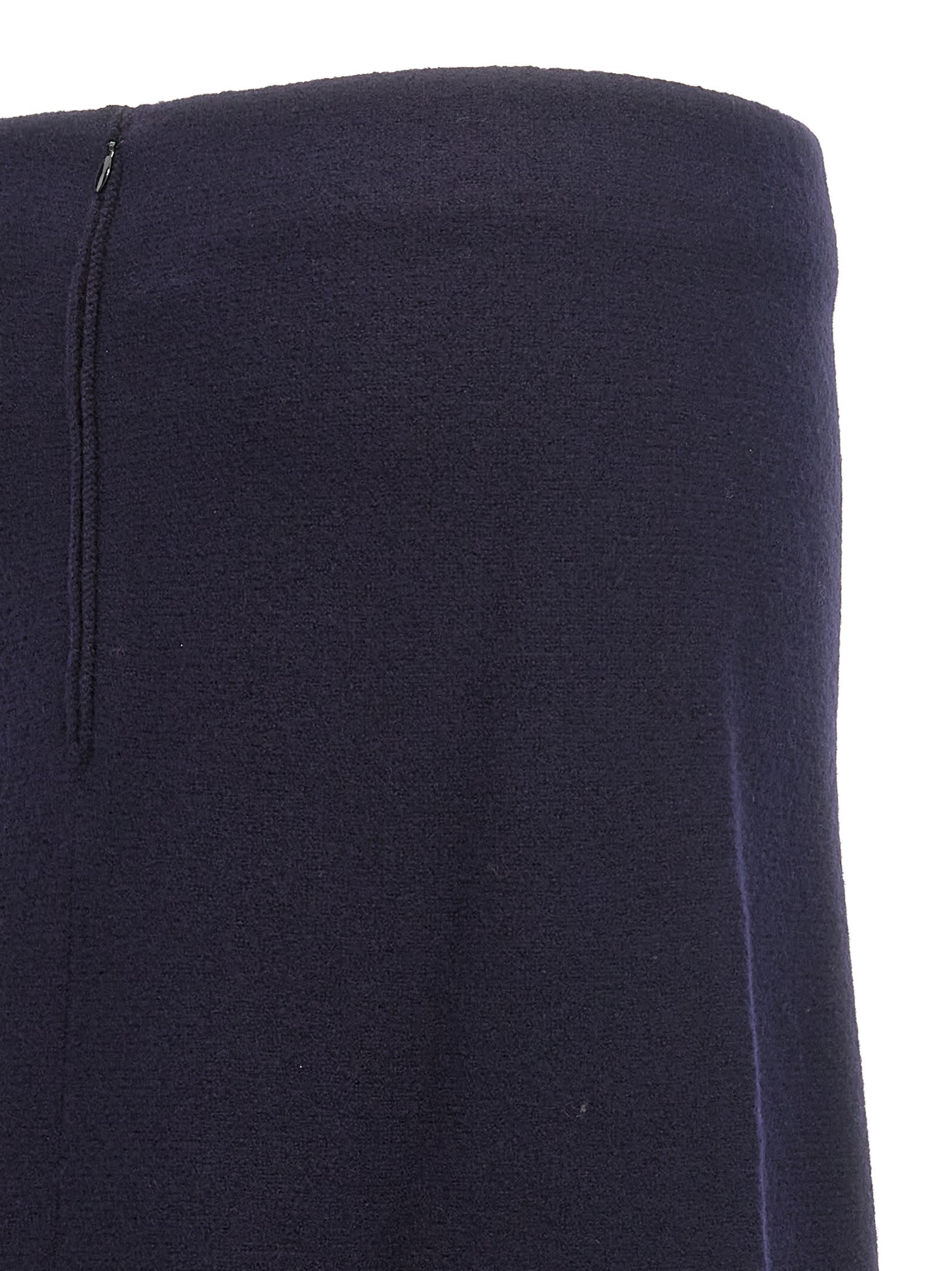 Shop Jil Sander Long Wool Skirt In Blue