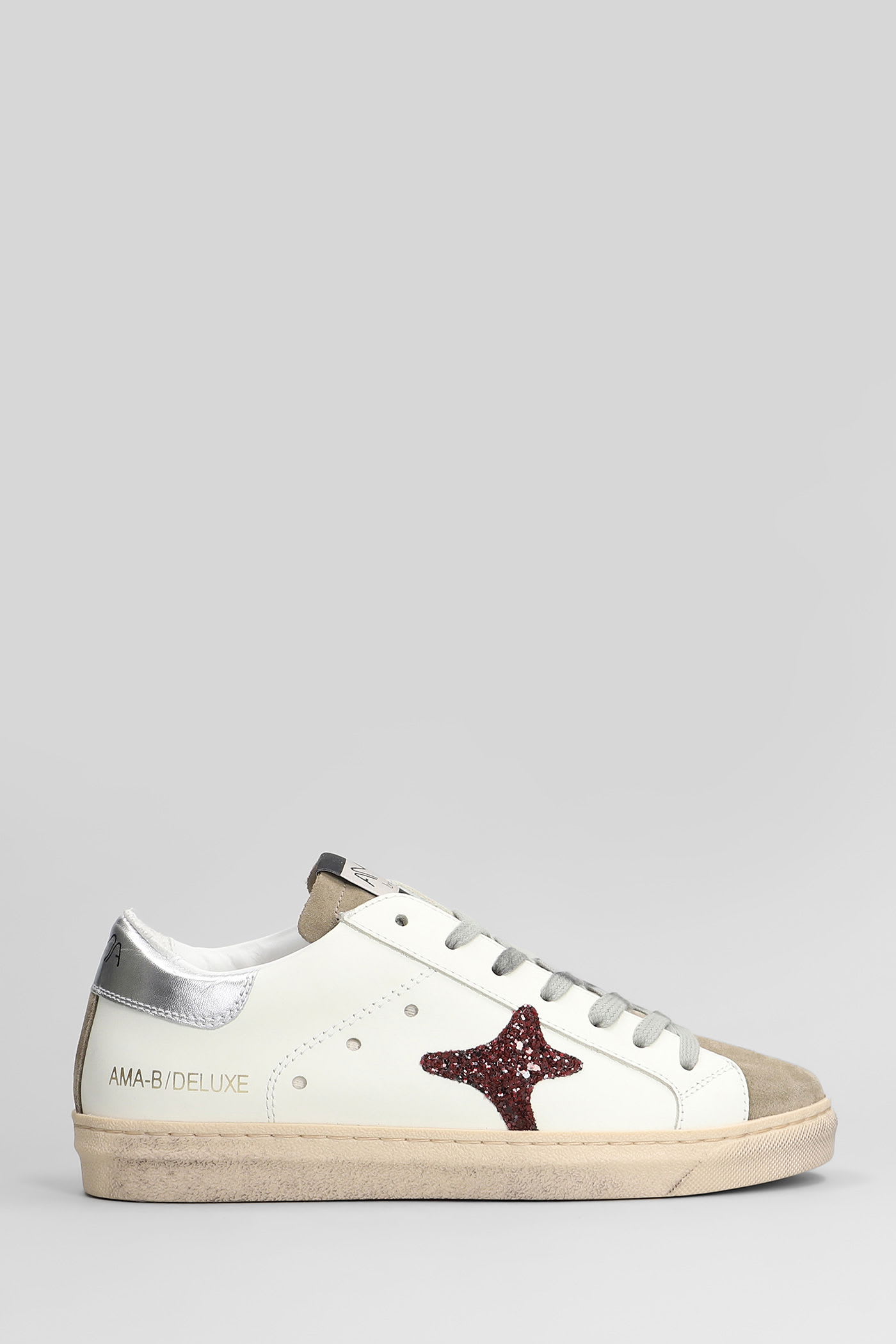 AMA-BRAND Sneakers In White Suede And Leather