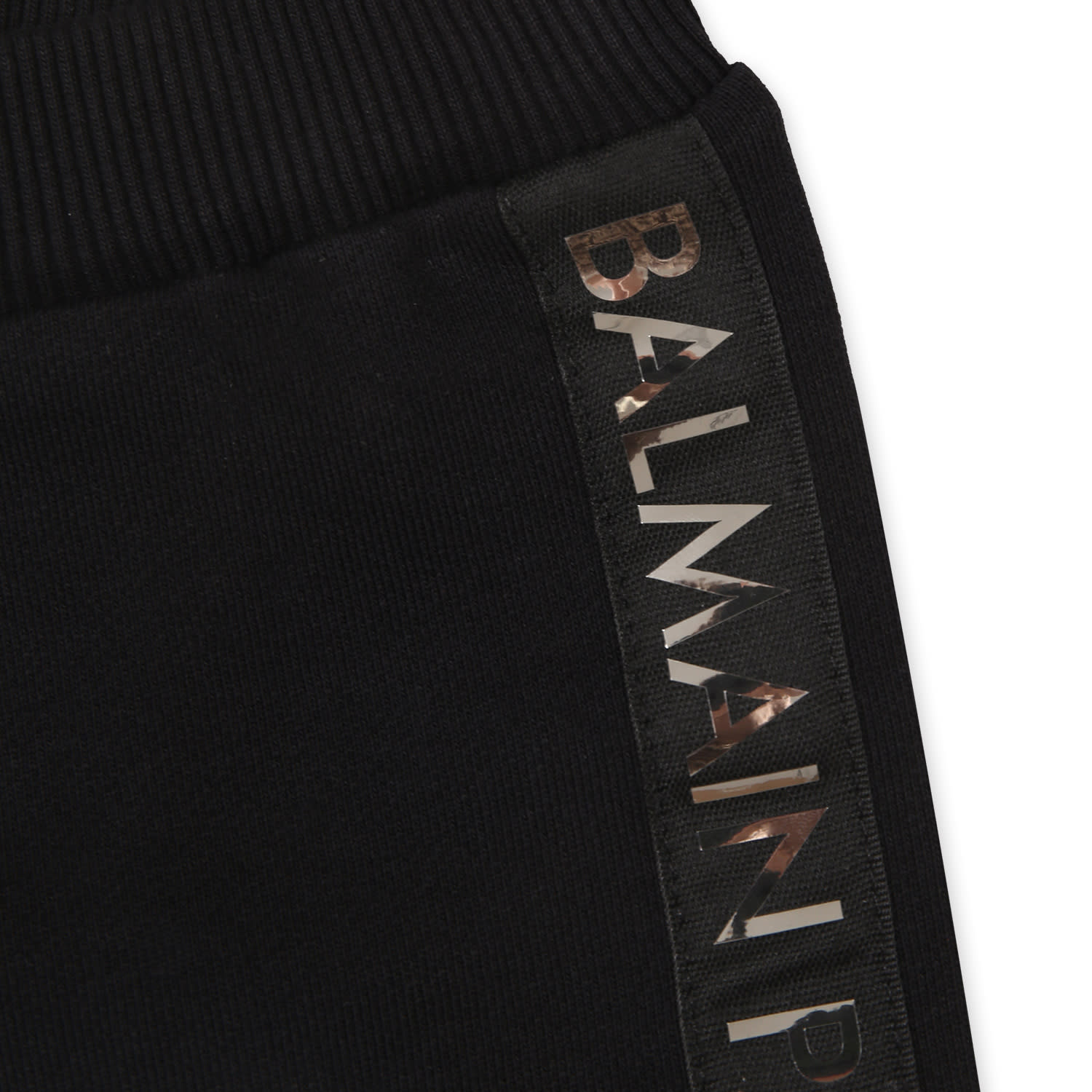 Balmain Black Trousers For Babykids With Logo In Black
