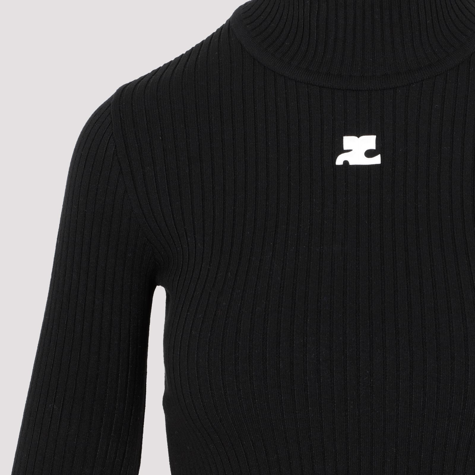 Courrèges Courreges Women Reedition Knit Long Sleeves Top In Black