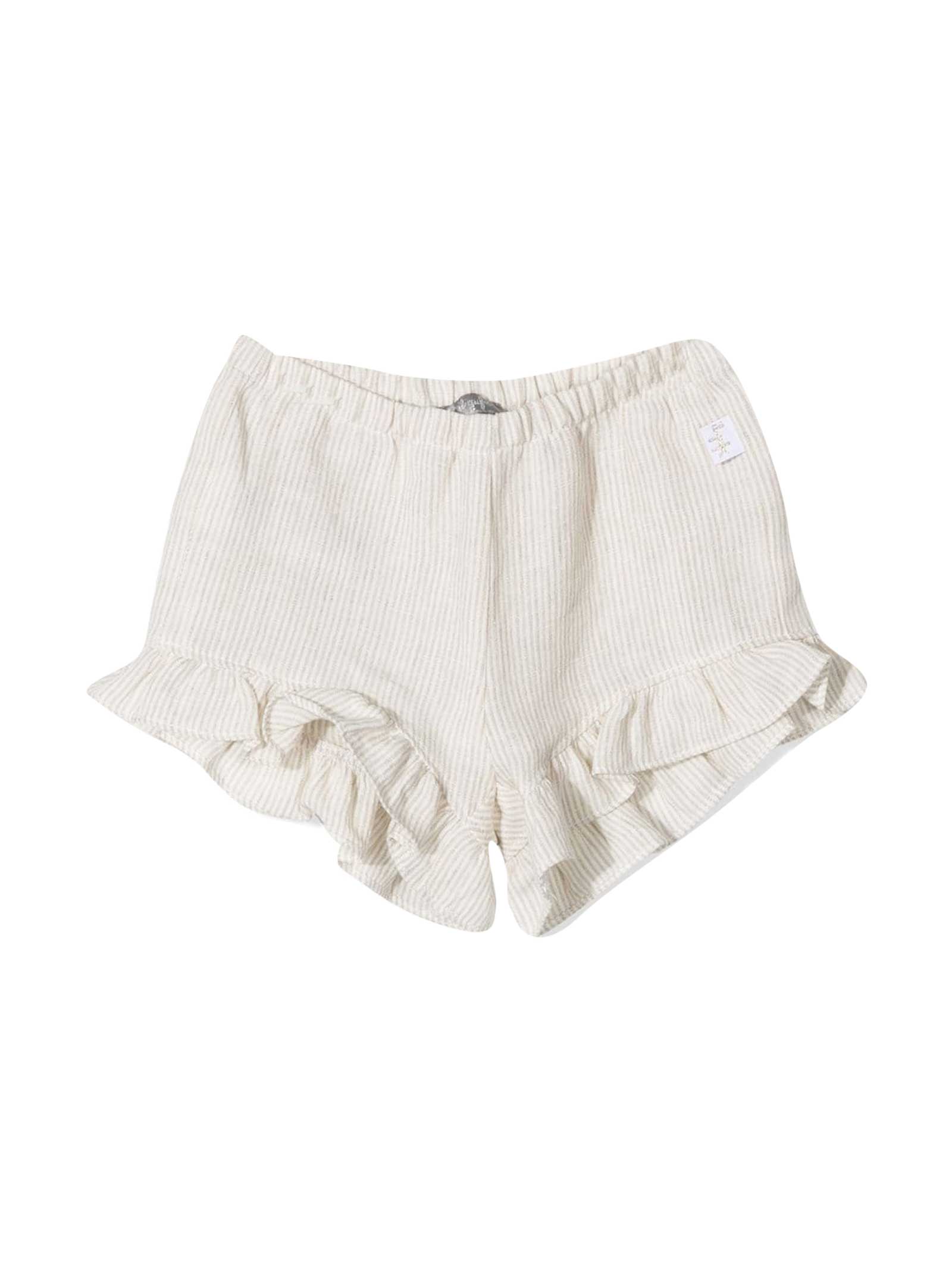Il Gufo Striped Shorts With Ruches