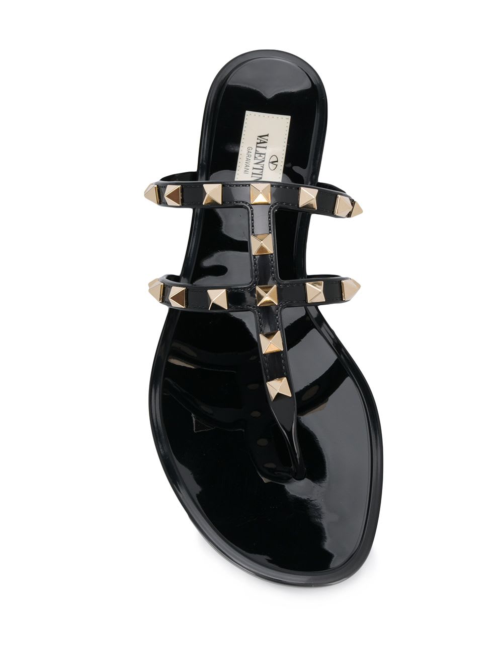 Valentino Garavani Summer Rockstud Thong Sandals In Black