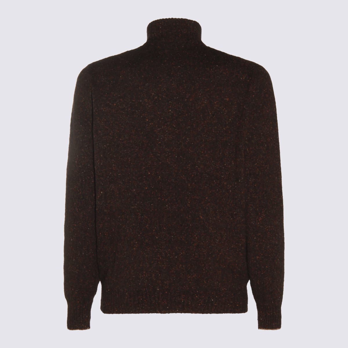 Brunello Cucinelli High Neck Ribbed Cuff And Hem Sweater In Animal Print