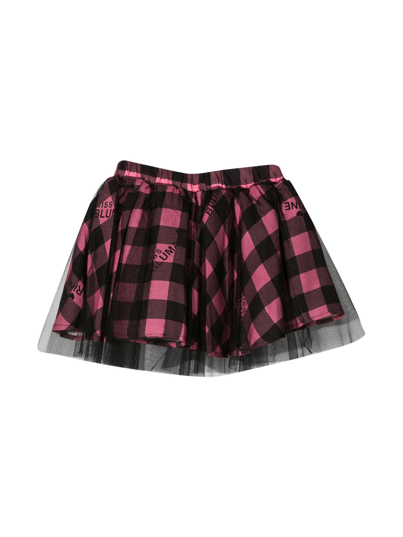 Miss Blumarine Pink Checked Skirt