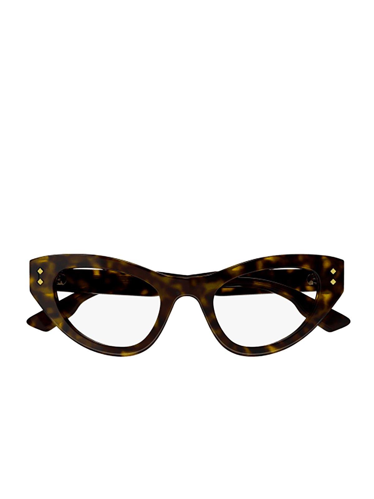 Shop Gucci Cat-eye Glasses In 003 Havana Havana Transpa