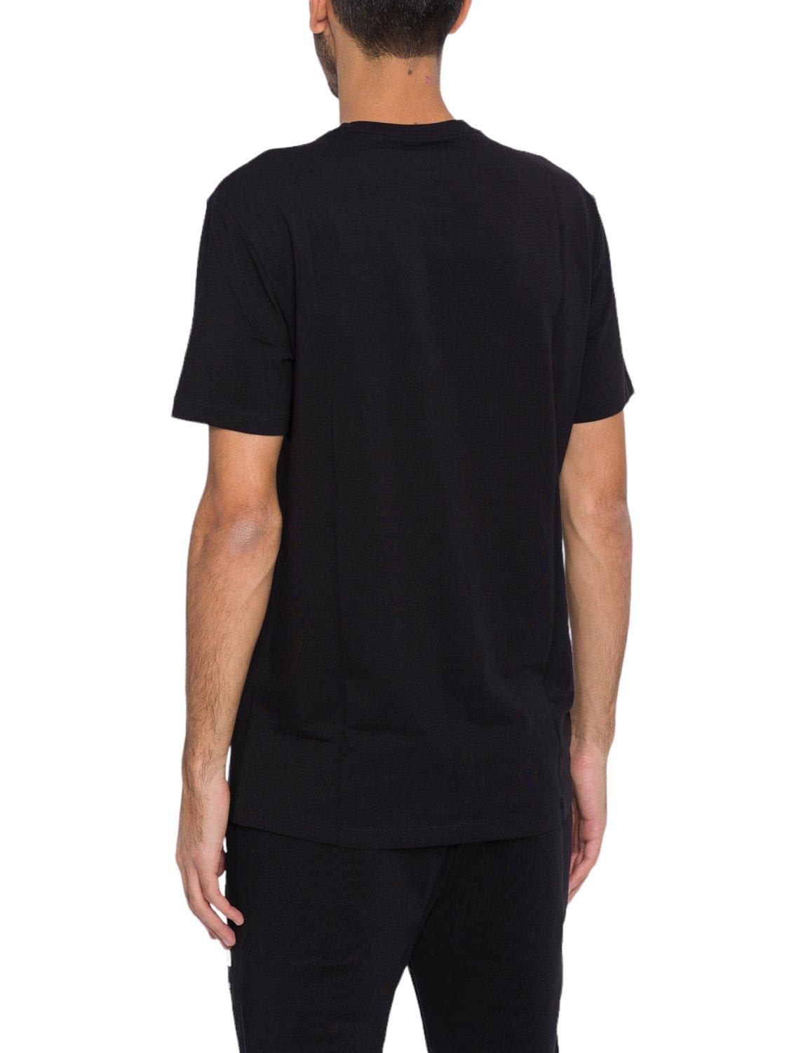 Shop Armani Collezioni Logo Embroidered Crewneck T-shirt In Black