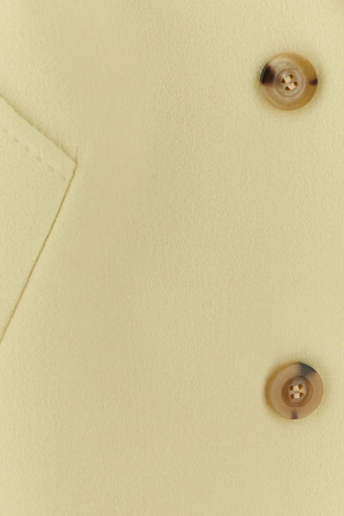 Max Mara Pastel Yellow Wool Blend Aia Coat In Yellow
