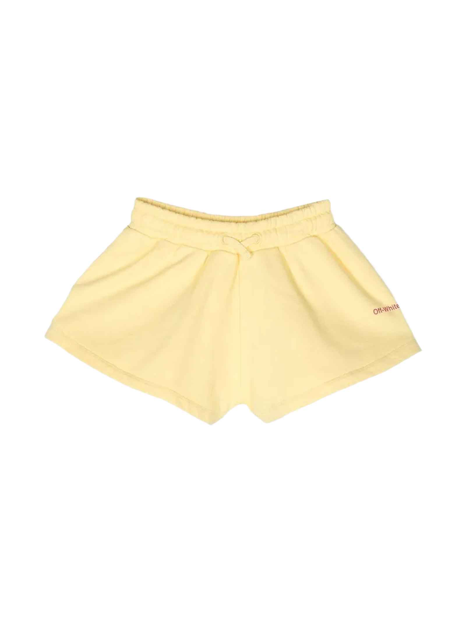 Shop Off-white Yellow Shorts Girl In Giallo