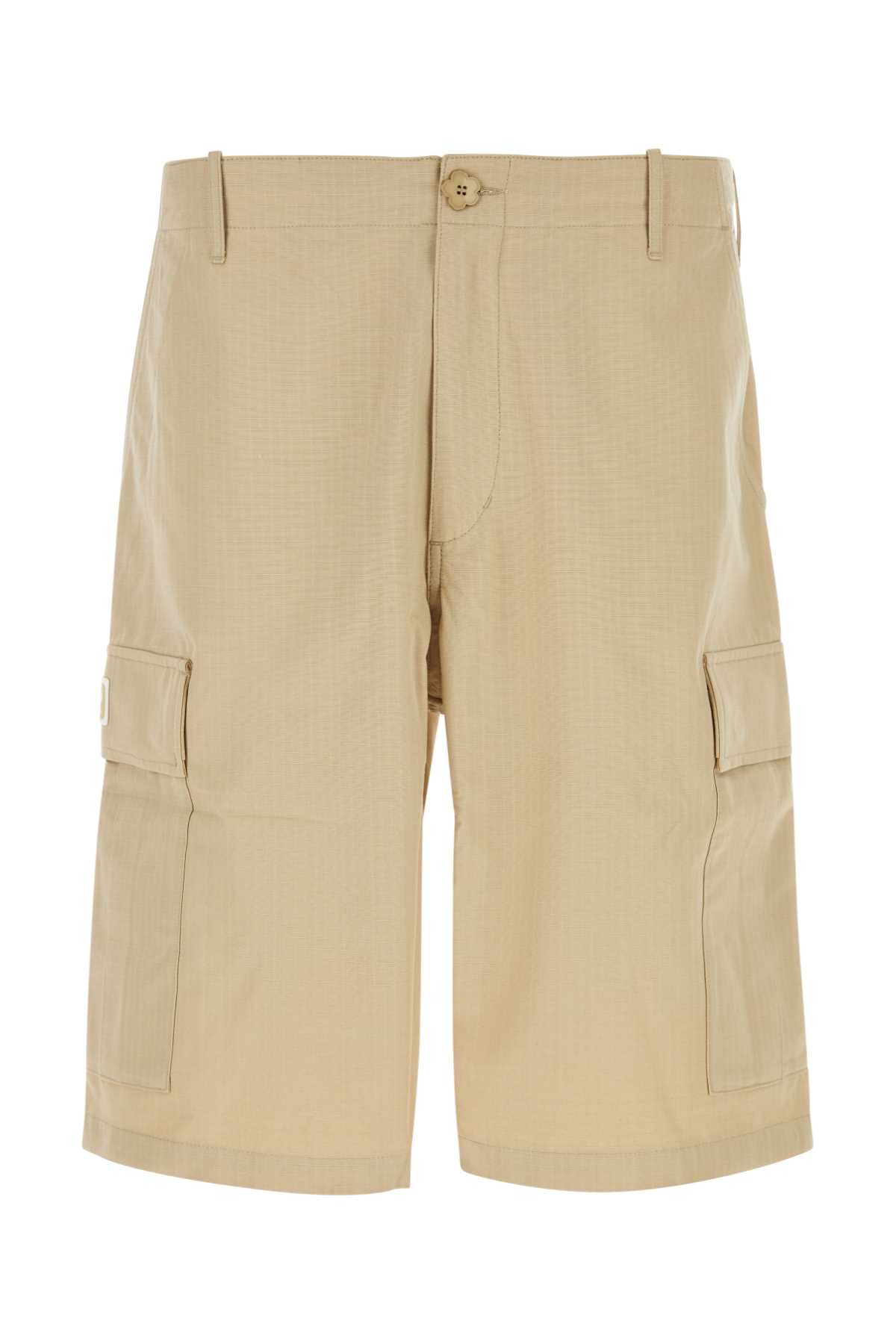 Shop Kenzo Beige Cotton Bermuda Shorts