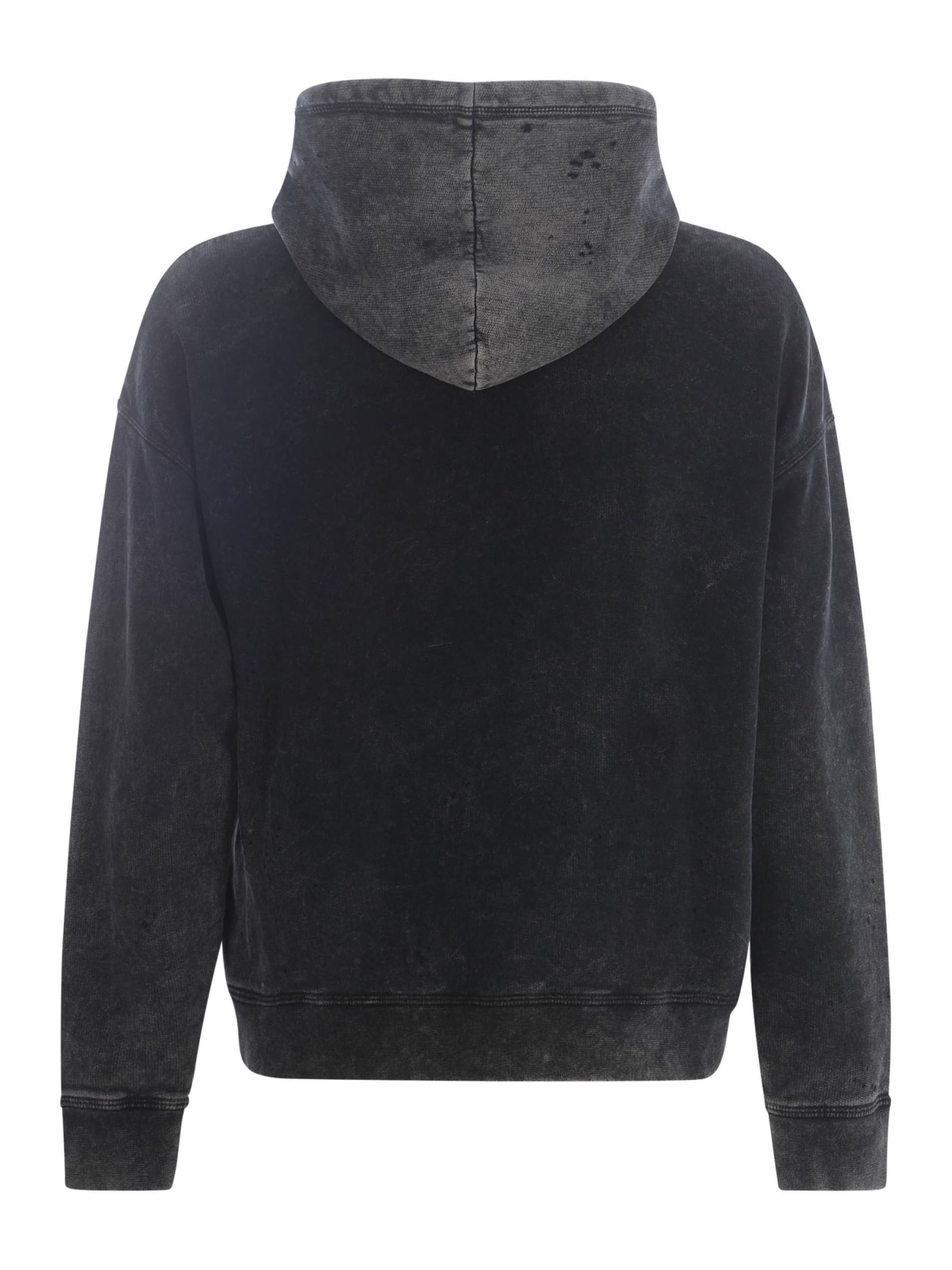 Shop Dsquared2 Hooded Sweatshirt  In Cotton In Grigio Antracite