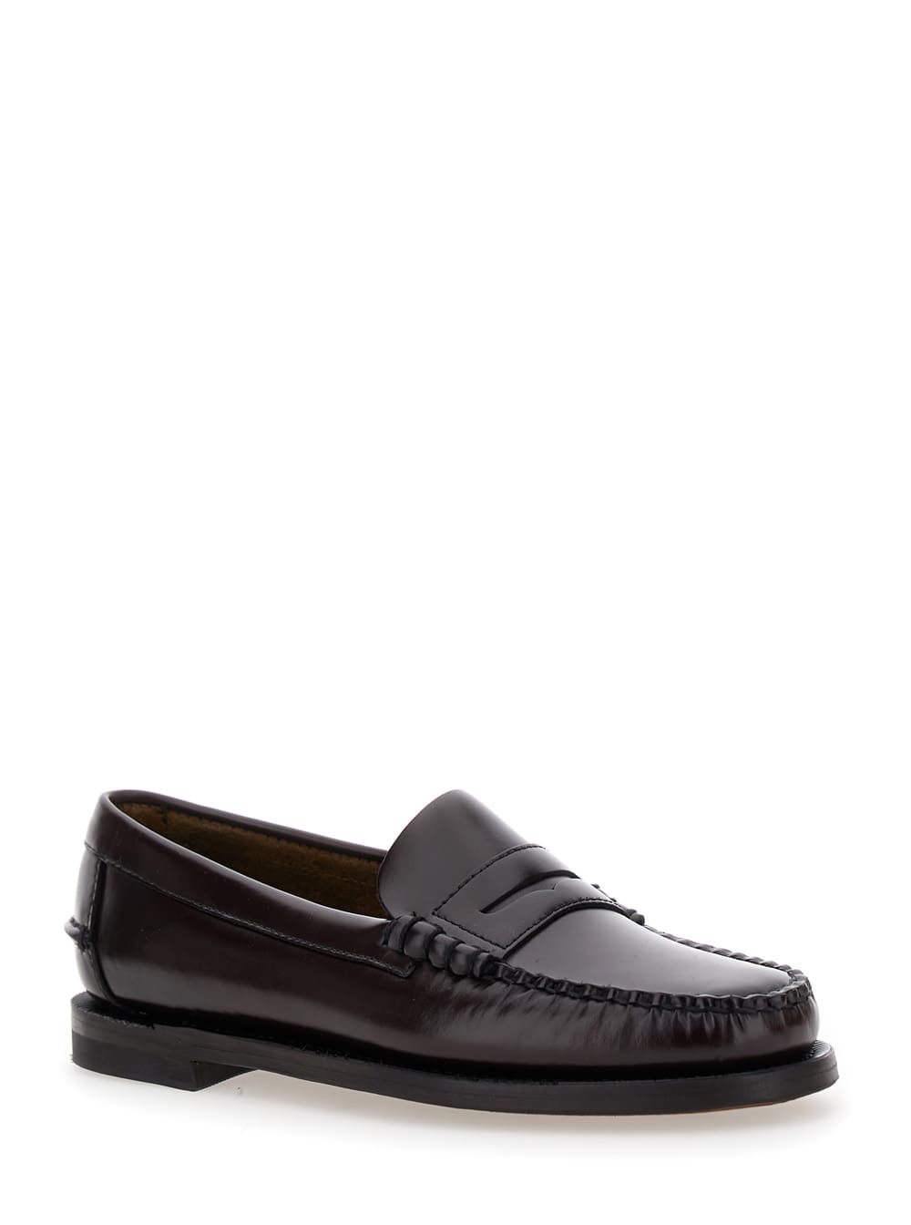 Shop Sebago Dan Bordeaux Pull-on Loafers In Leather Woman