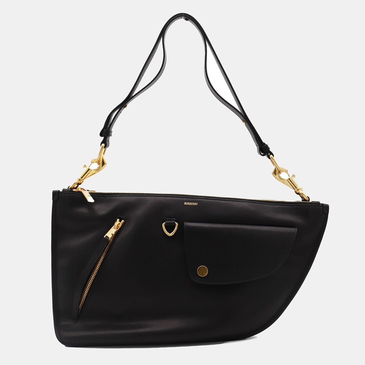 Shop Burberry Black Leather Shoulder Bag