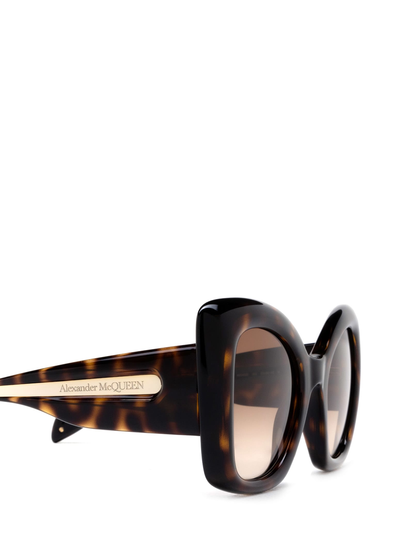 Shop Alexander Mcqueen Am0402s Havana Sunglasses