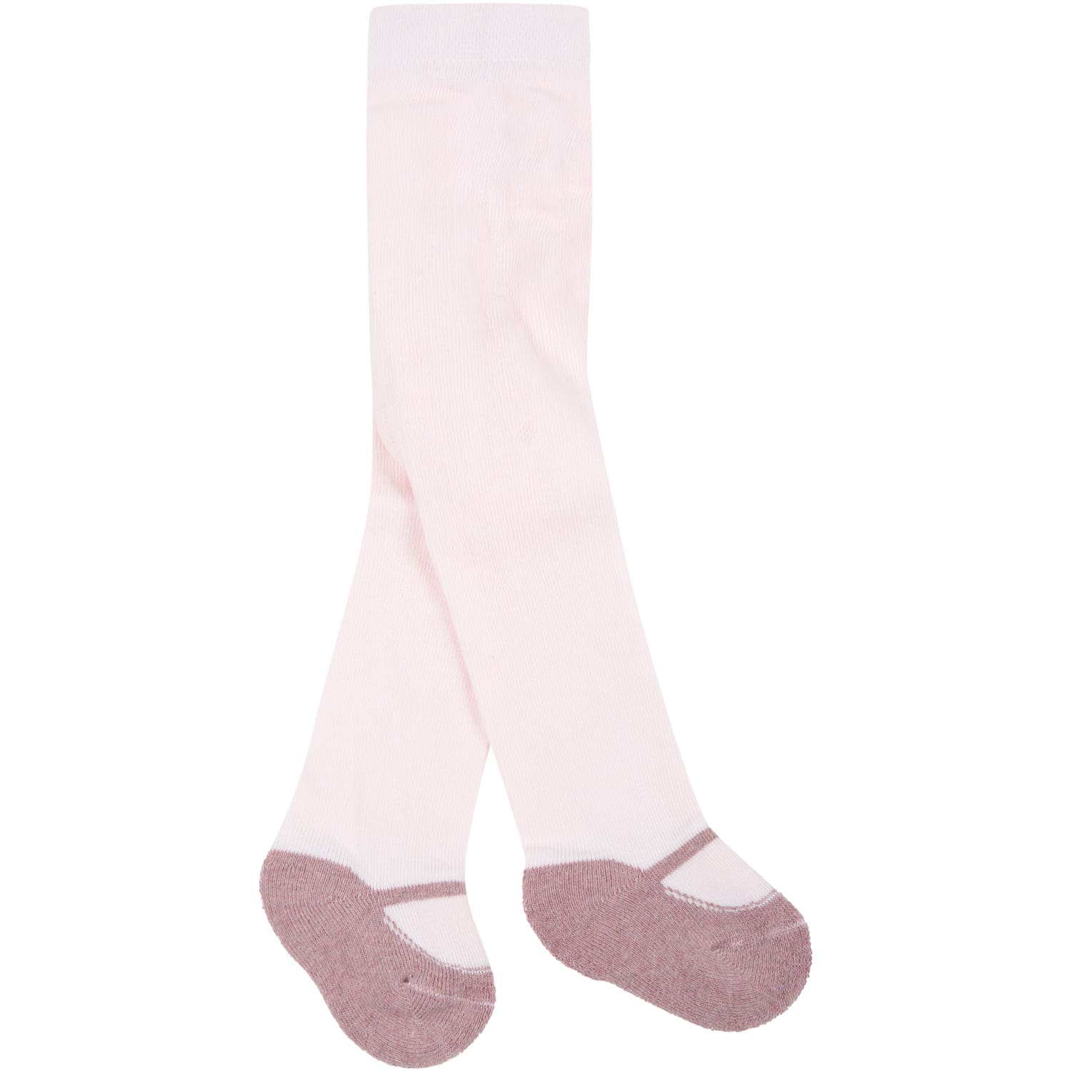 Story loris Pink Tights For Baby Girl With Ballet Flats