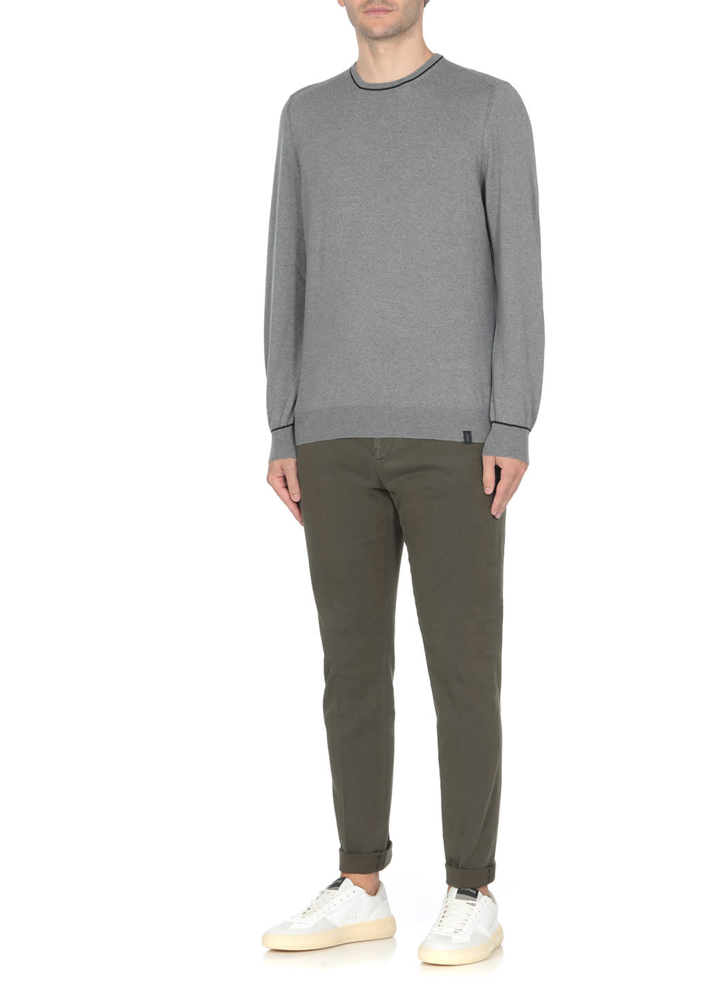 Shop Dondup Cotton Trousers In Mud