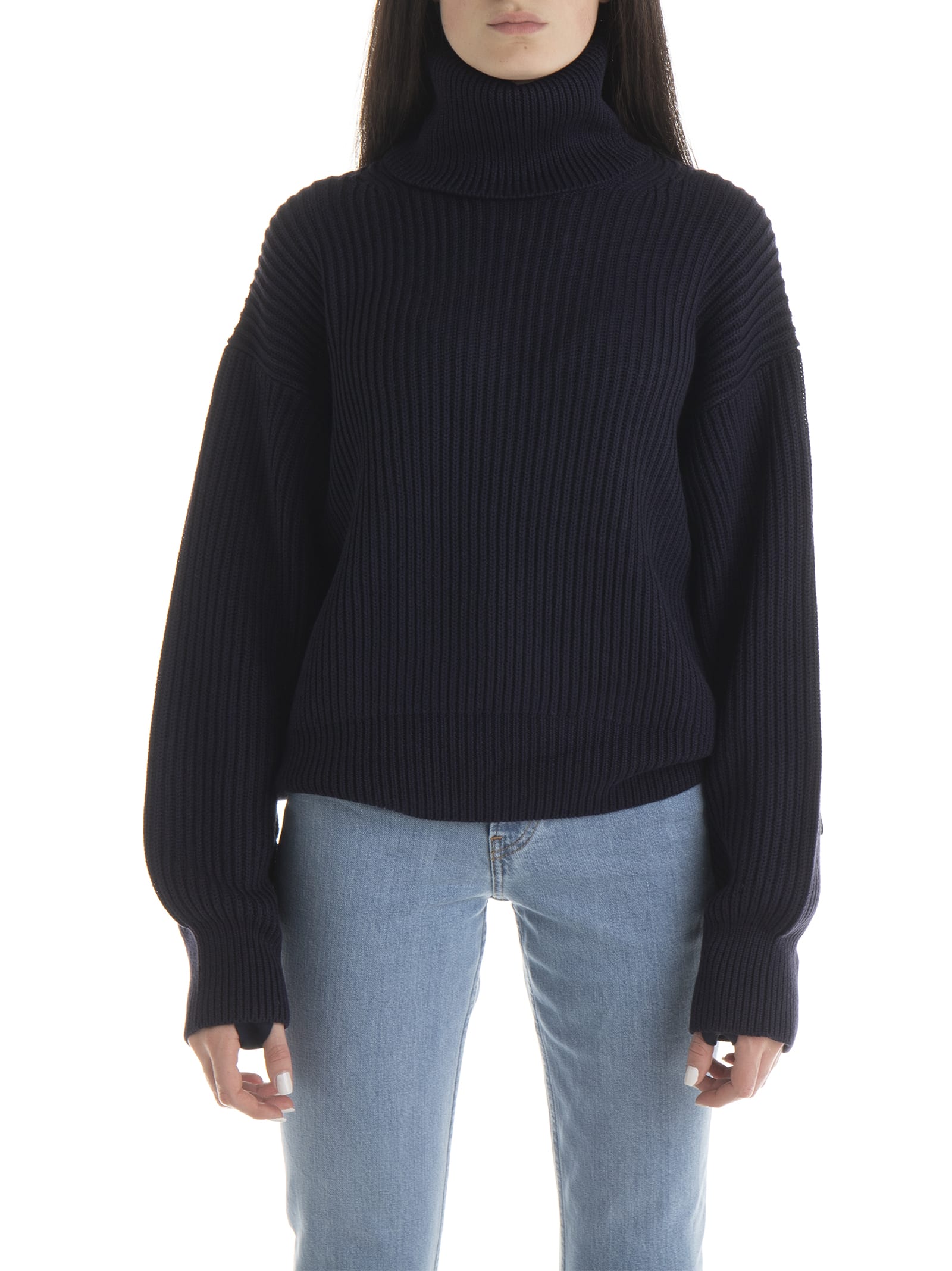 Helmut Lang Helmut Lang Wool Cotton Turtle Neck Pull Over - V Ink ...