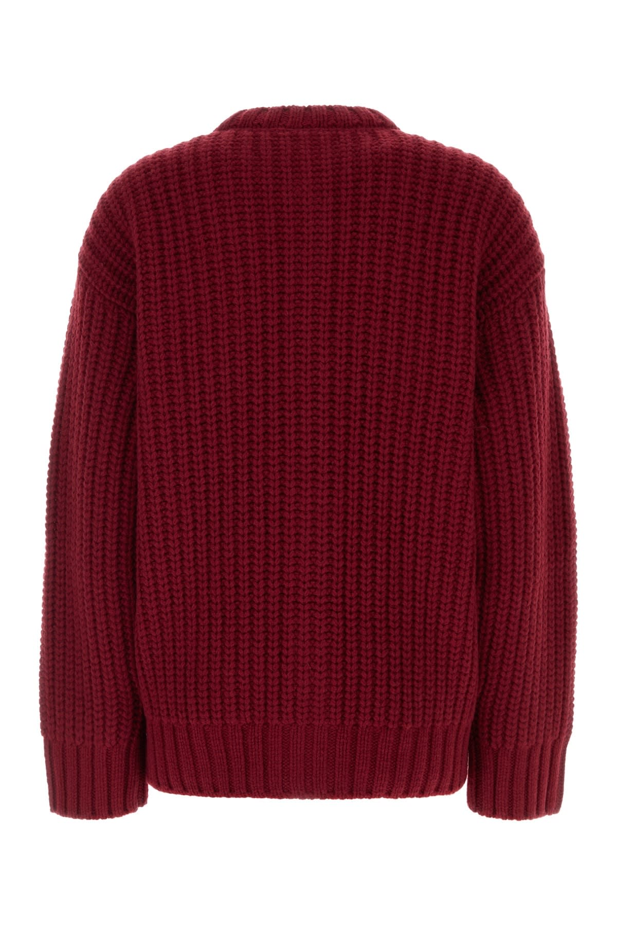 Shop Blumarine Maxi Cardigan Rosa In Burgundy