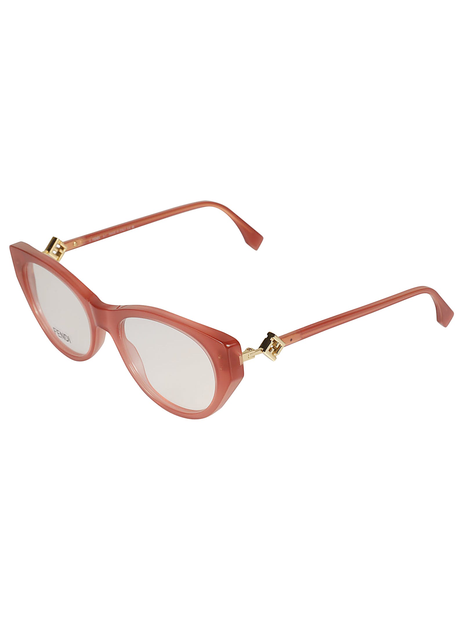 Fendi Logo Lens Round Frame In Red