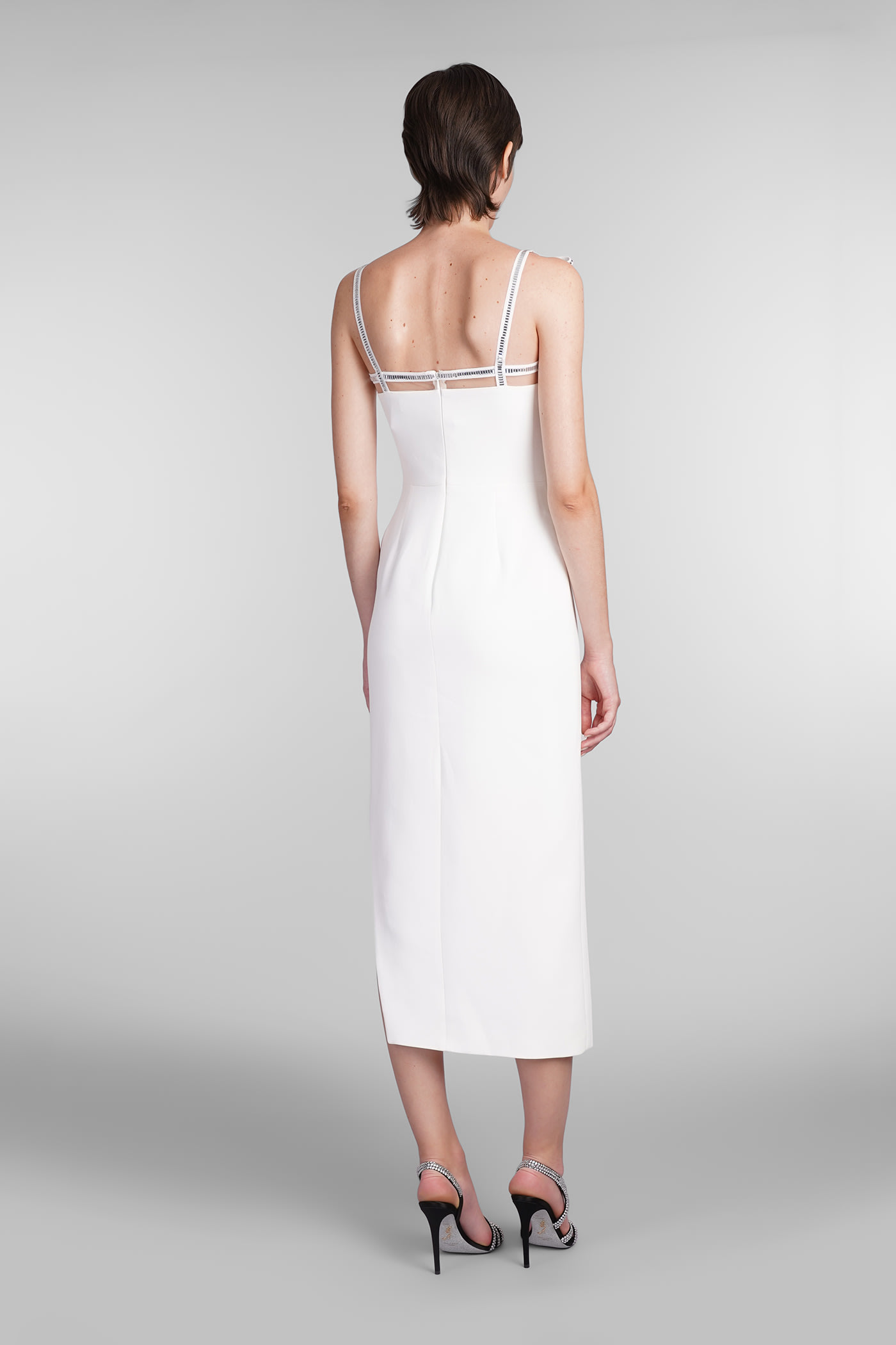 Shop David Koma Dress In White Viscose