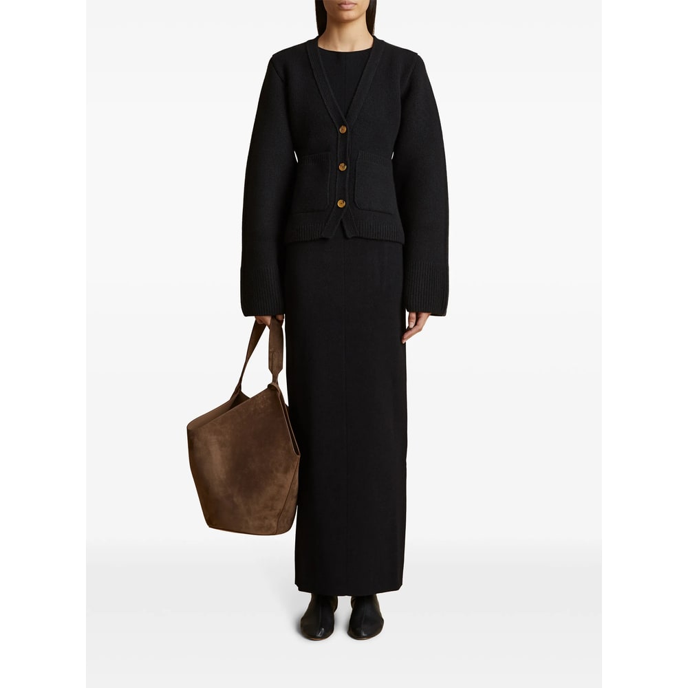 Khaite Scarlet Knitted Cardigan In Blue