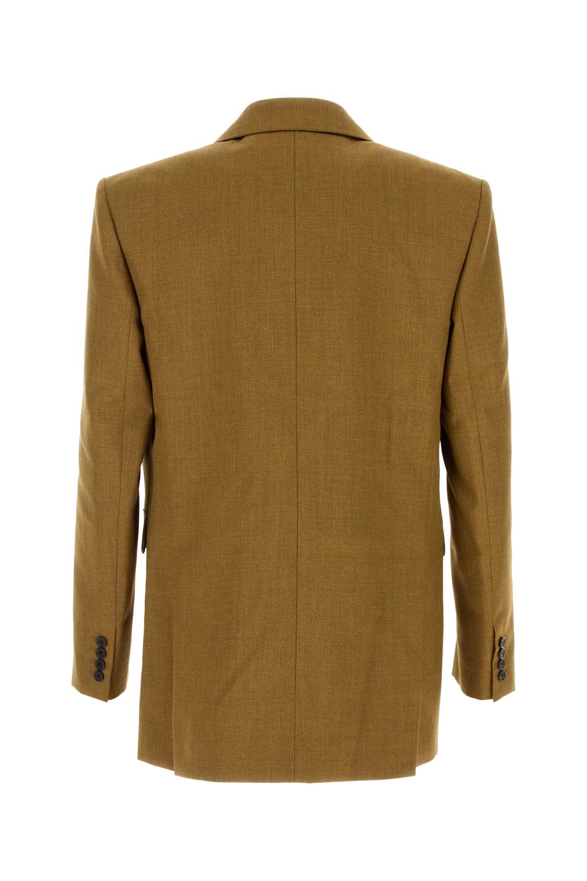 Saint Laurent Tailored Wool Blazer Featuring Peak Lapel In Brown