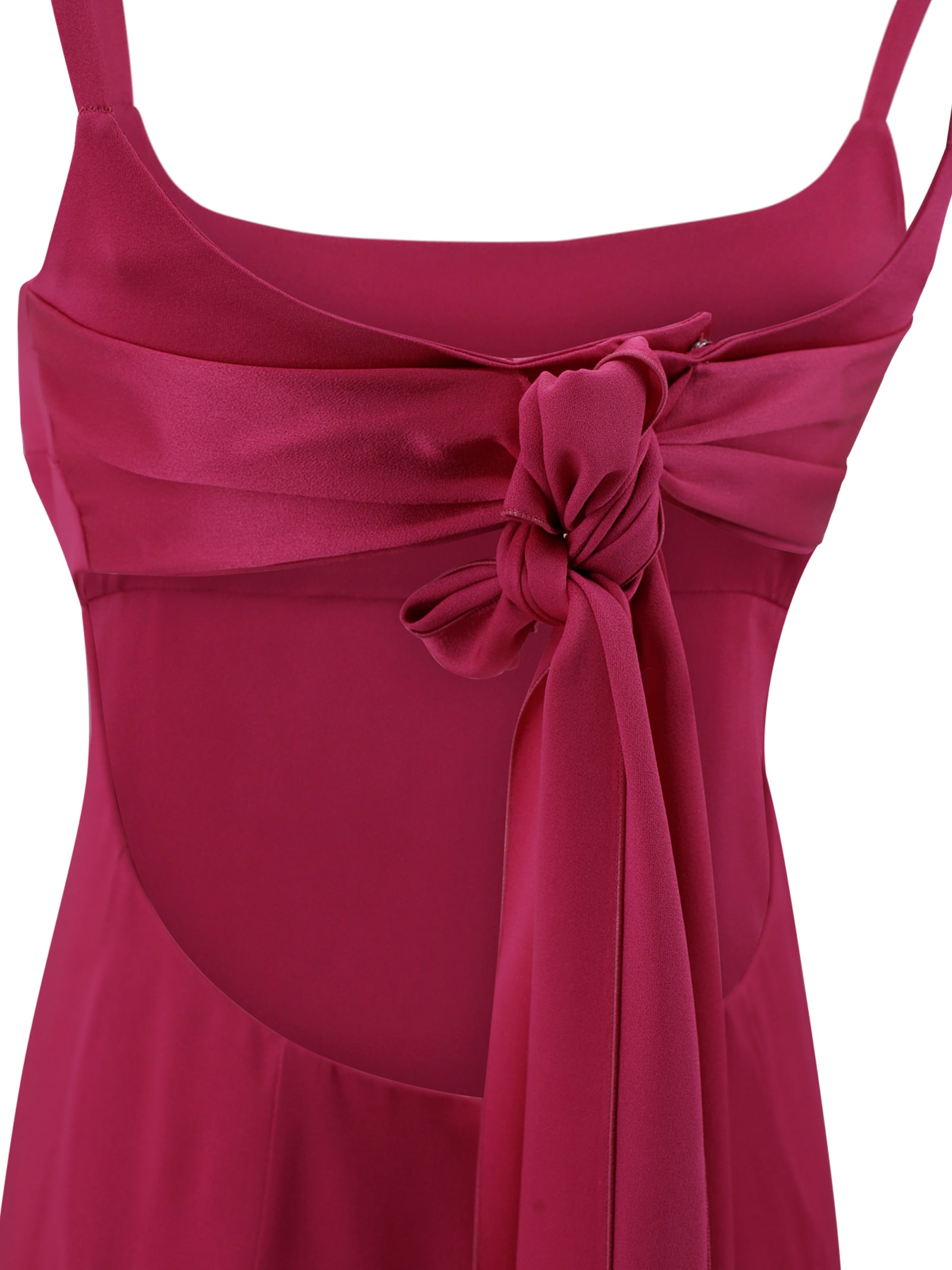 Max Mara Dede Womens Crepe Long Dress In Fuchsia