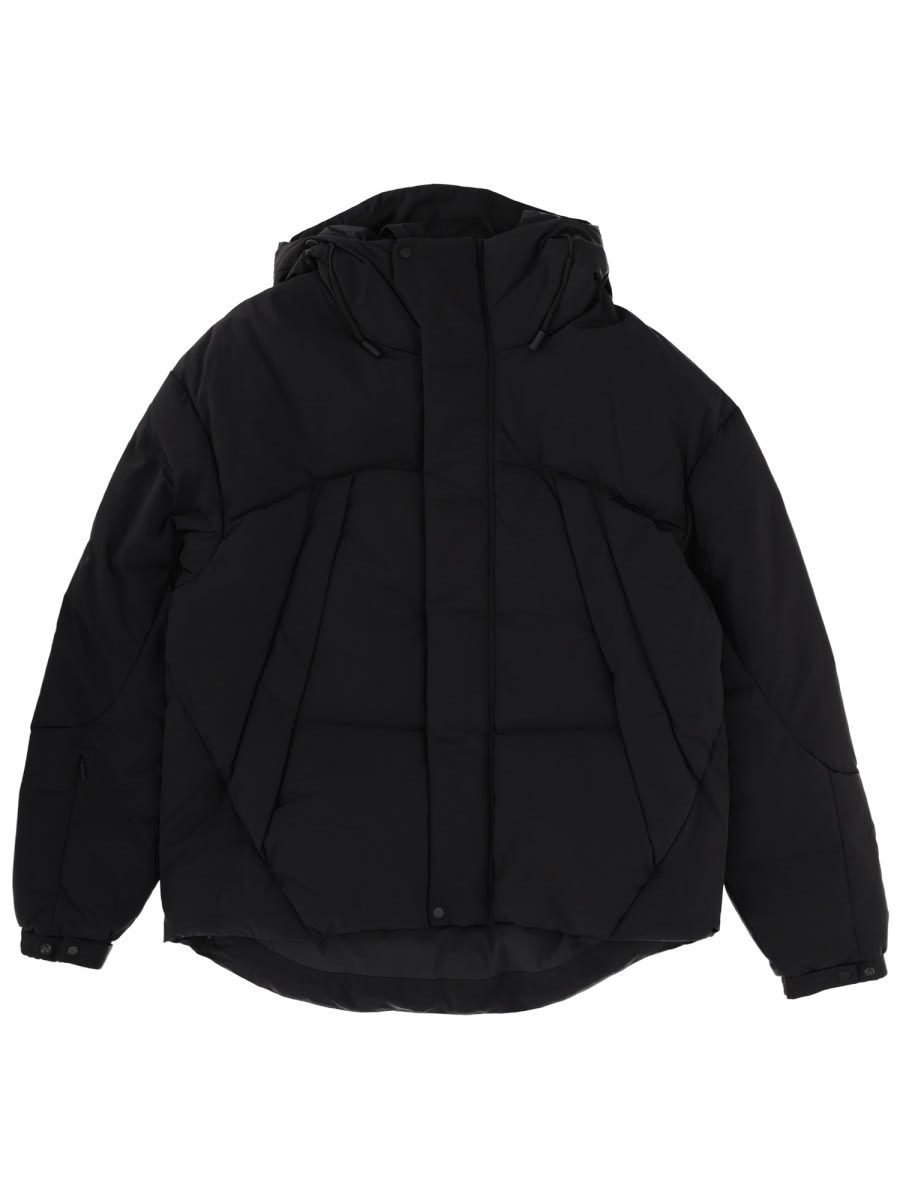 Jg1 Hooded Quilted Jacket Adjustable Features In Black