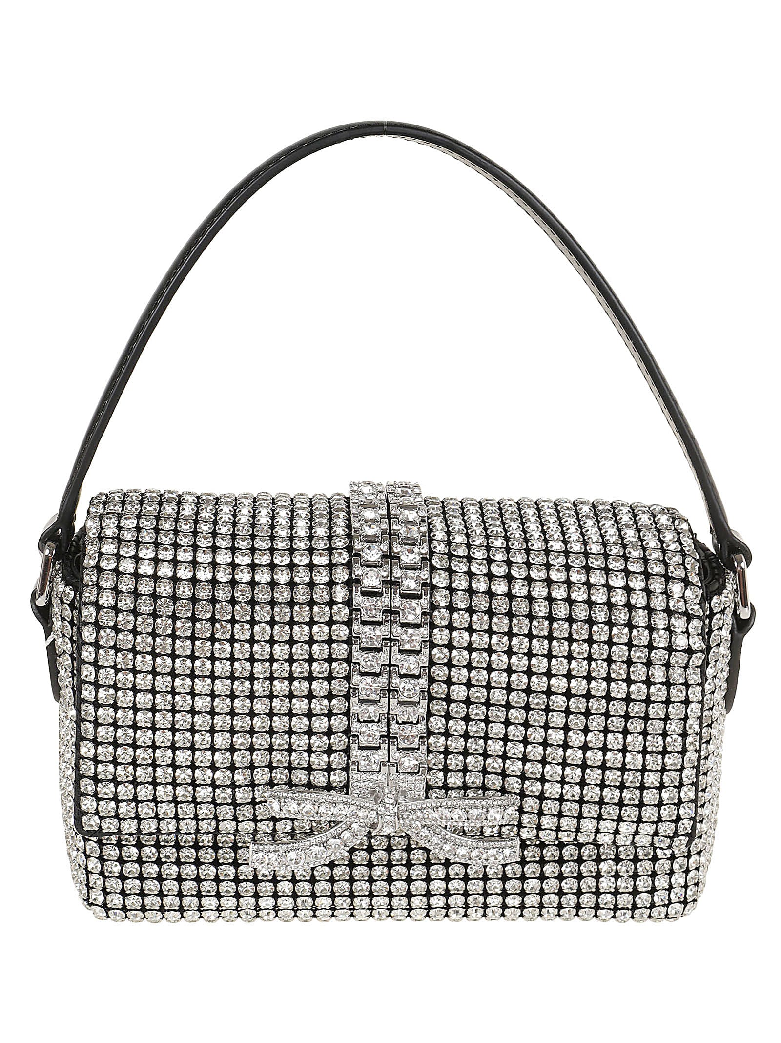 Silver Rhinestone Chainmail Micro Bag