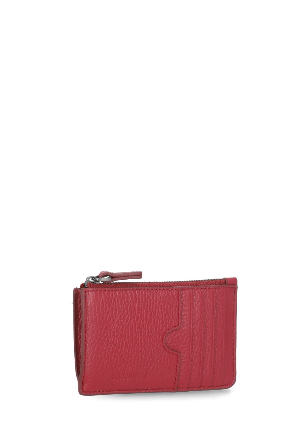 Coccinelle Pebbled-leather Debossed-logo Wallet In Red