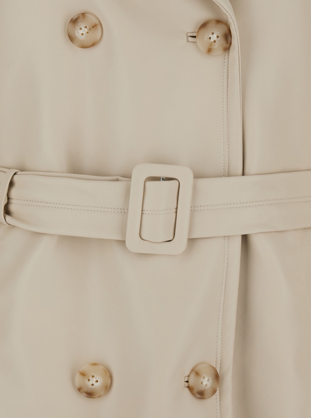 Urbancode Grey Double-breasted Trench Coat With Wide Notched Revers In Tech Fabric Woman In Grey