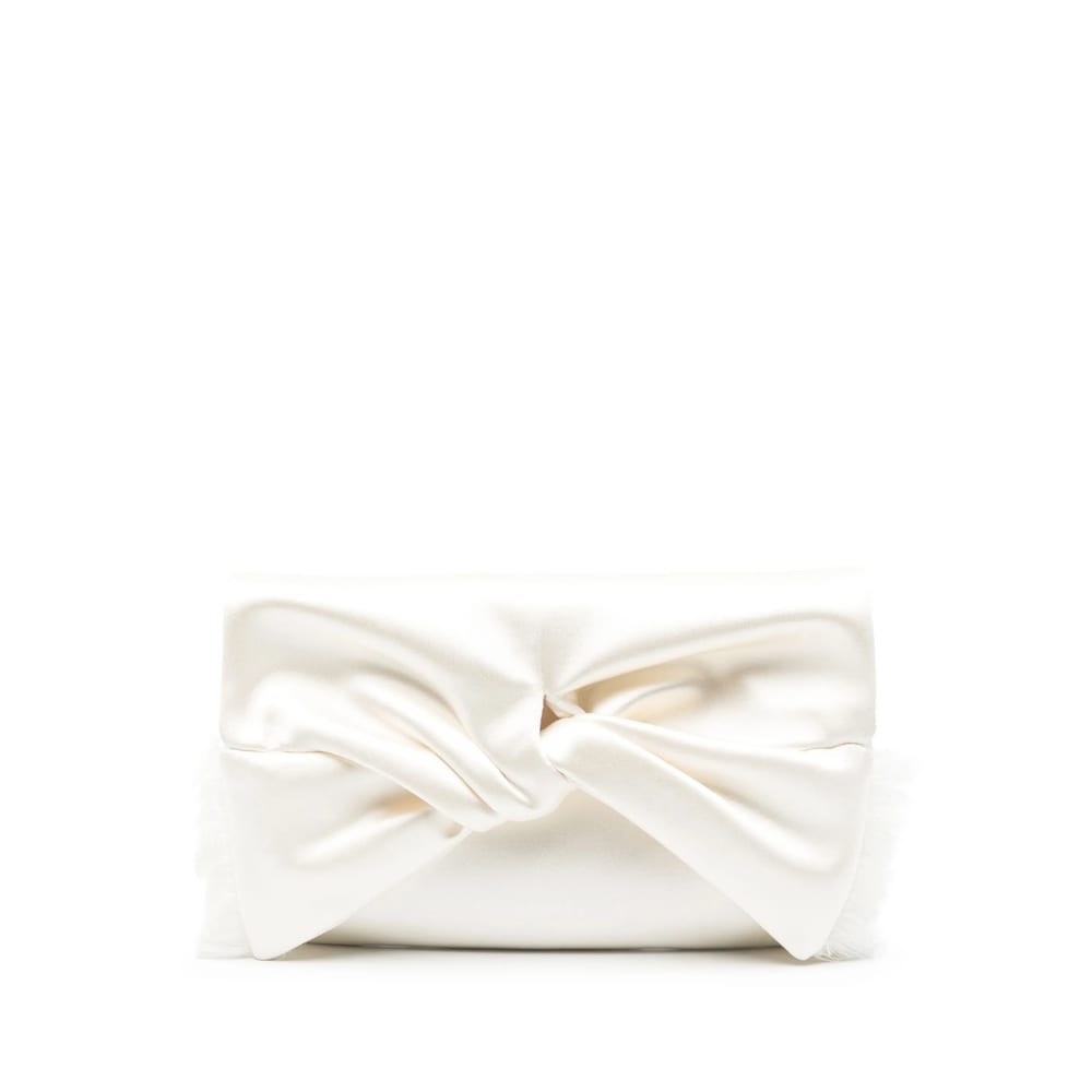 Anya Hindmarch Bow Clutch Bag In White