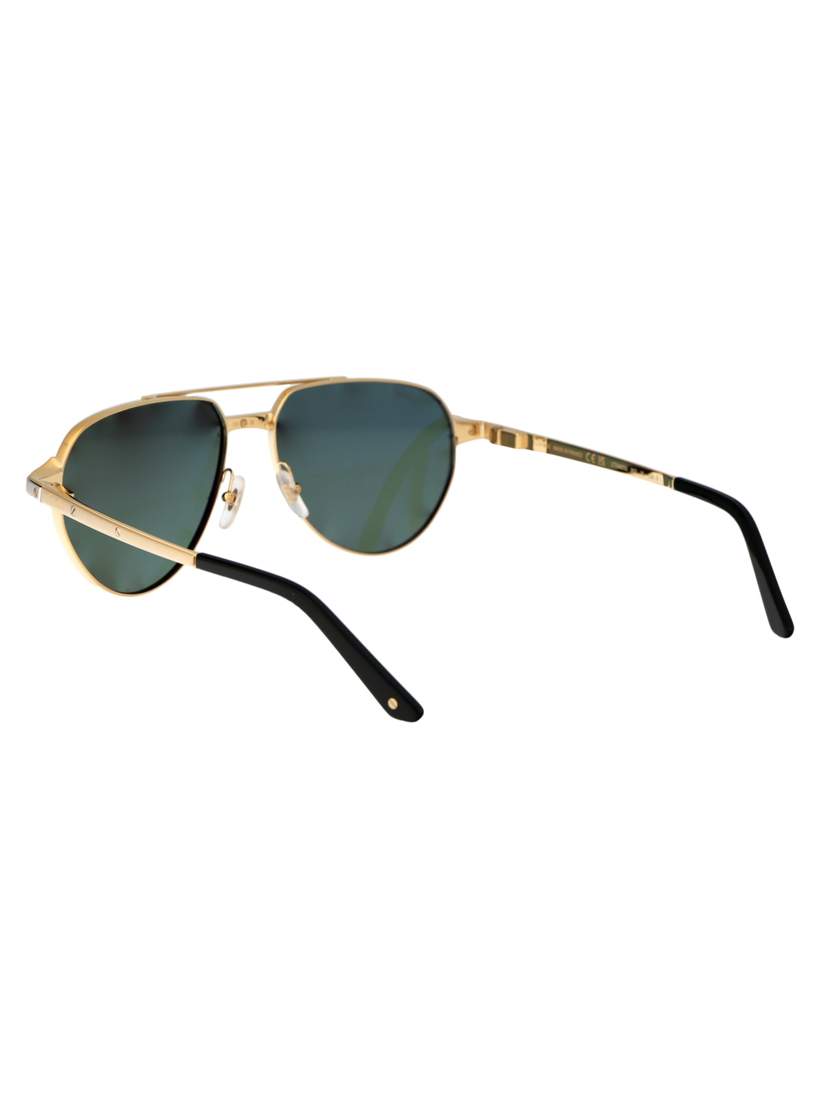 Shop Cartier Ct0425s Sunglasses In 002 Gold Gold Green