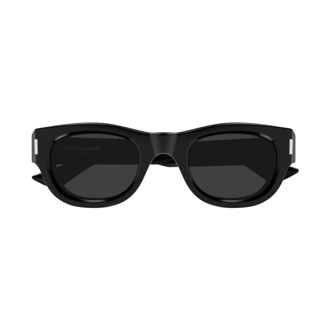 Saint Laurent Black Oval Unisex Sunglasses Sl 761 001 49 In Black