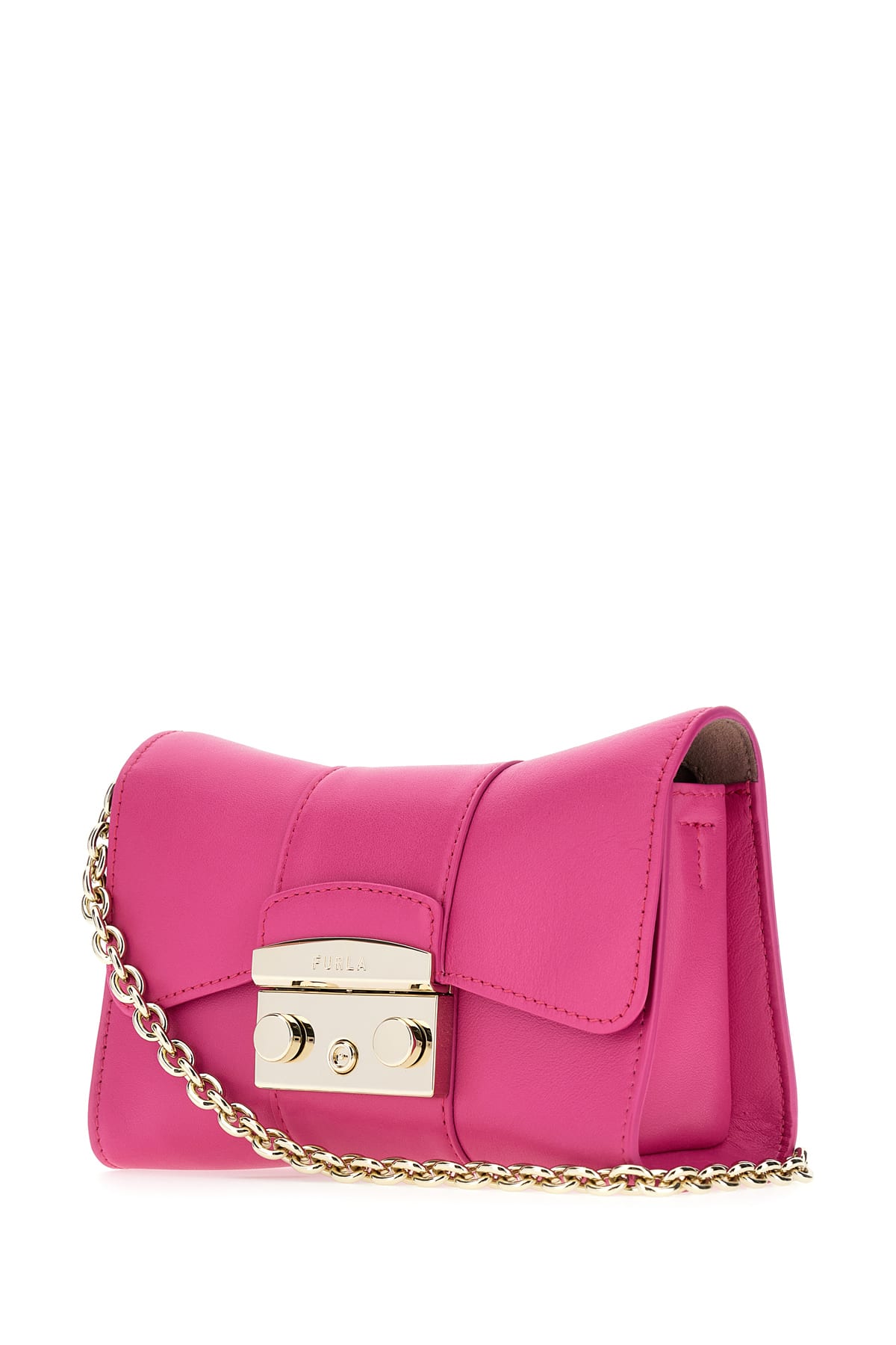 FURLA FUCHSIA LEATHER MINI METROPOLIS REMIX CROSSBODY BAG 