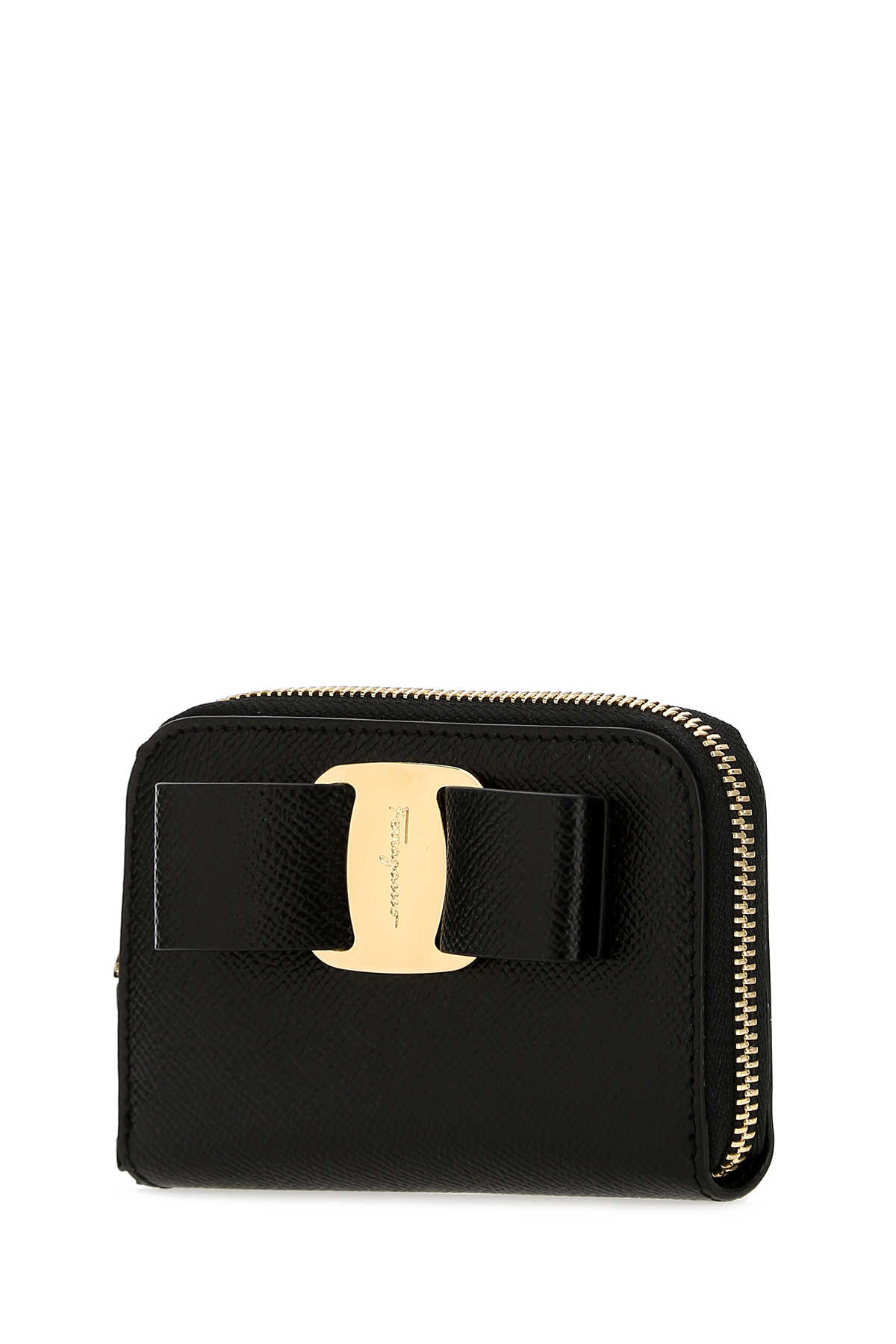 Ferragamo Black Leather Wallet In Nero