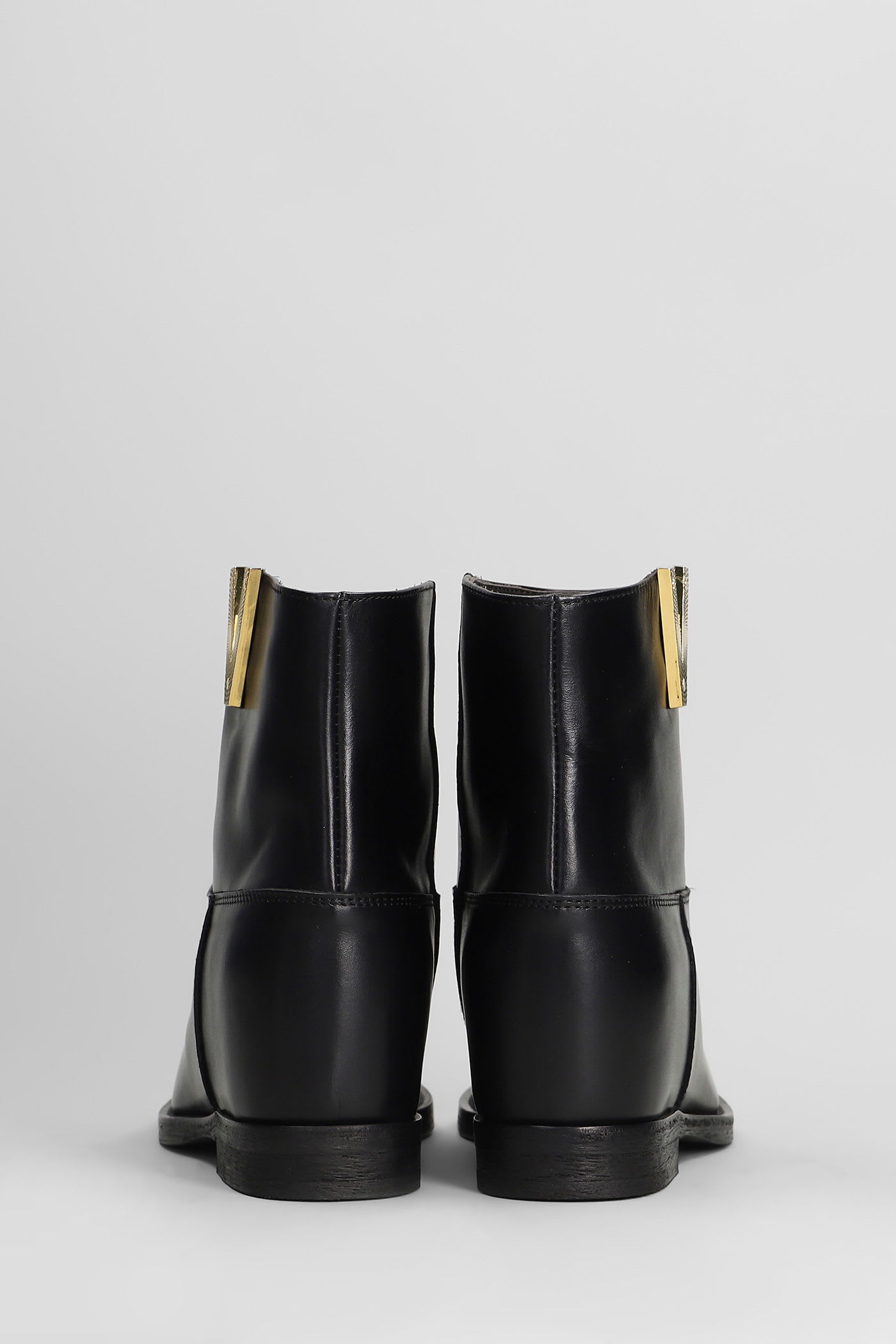 Via Roma 15 Ankle Boots Inside Wedge In Black Leather In Black