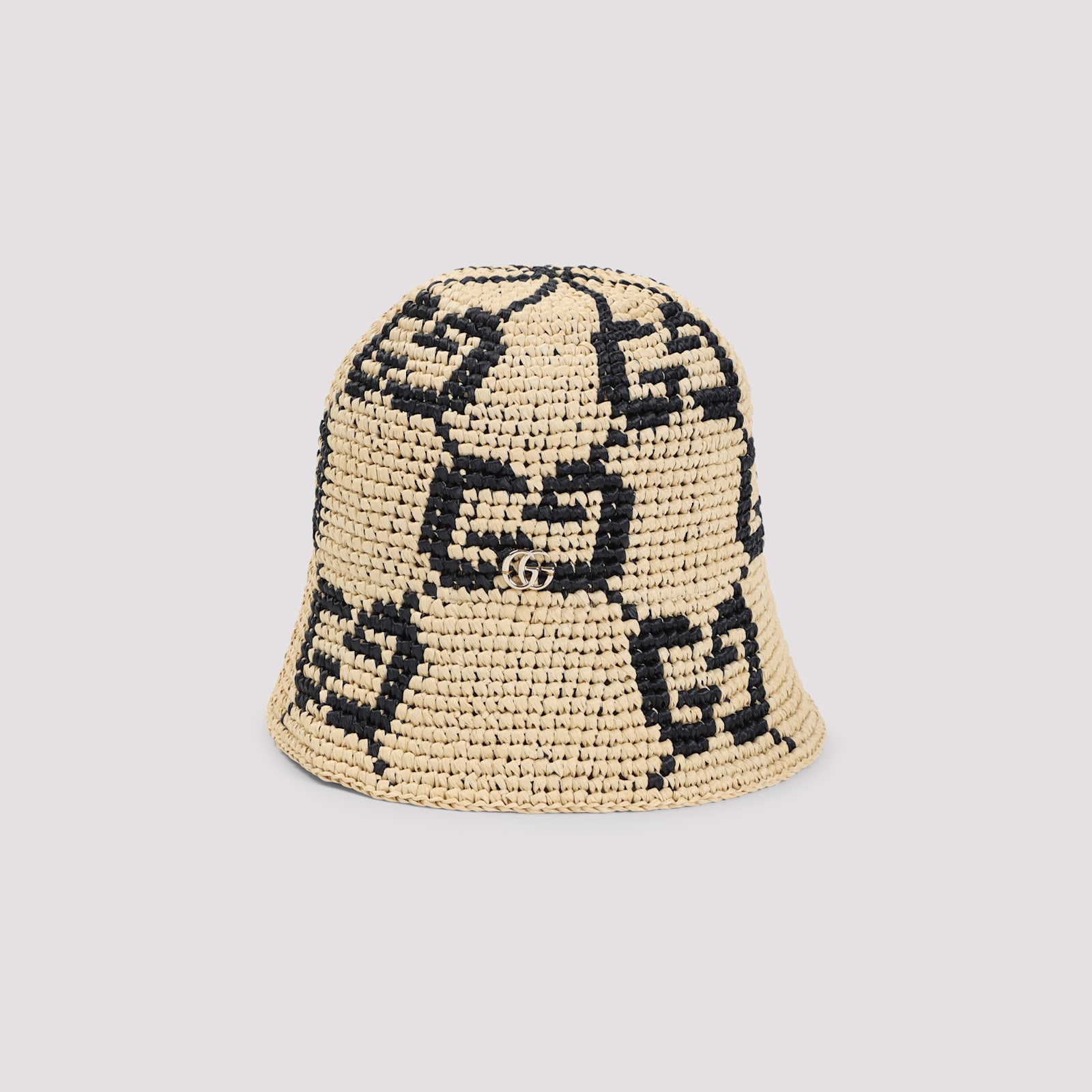 Gucci Embellished Straw Bucket Hat In Neutral