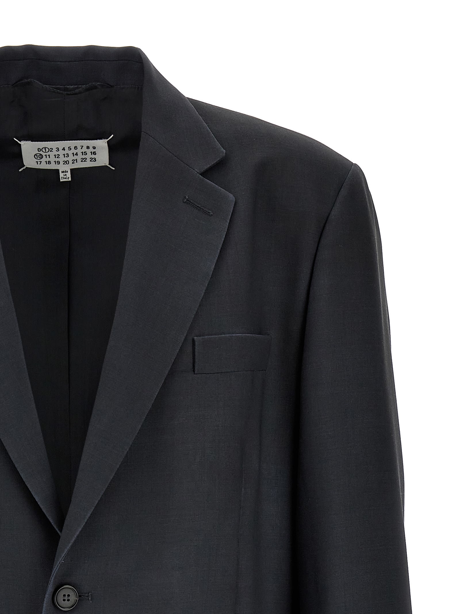 Shop Maison Margiela Single-breasted Mohair Blazer In Grey