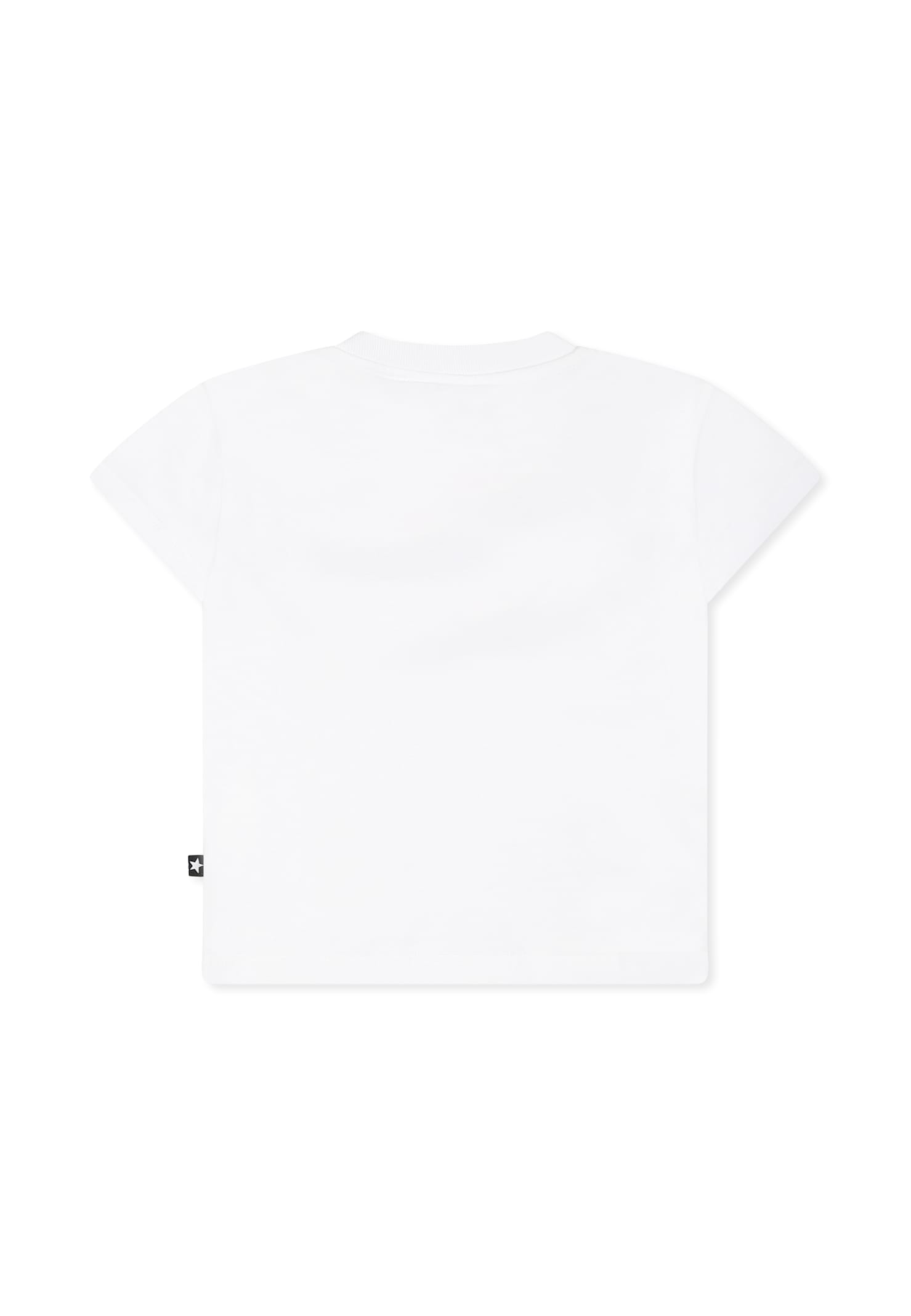 Molo White T-shirt For Babykids With Watermelon Smiley In White