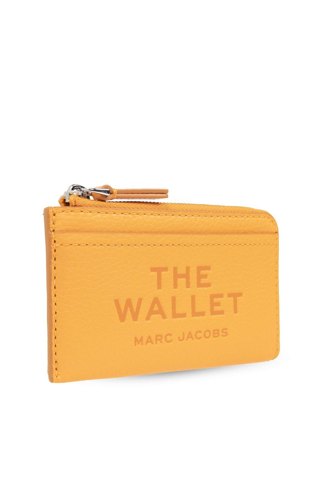 Shop Marc Jacobs The Leather Top Zip Wallet In Tangerine