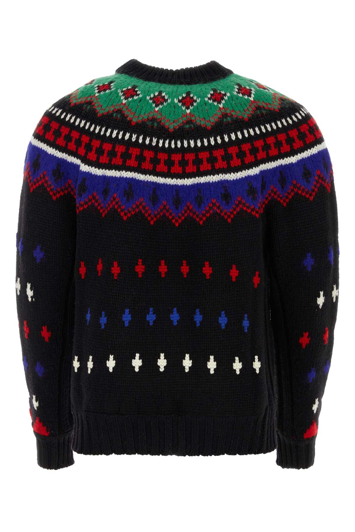 Shop Moncler Embroidered Wool Blend Tricot Sweater In 999