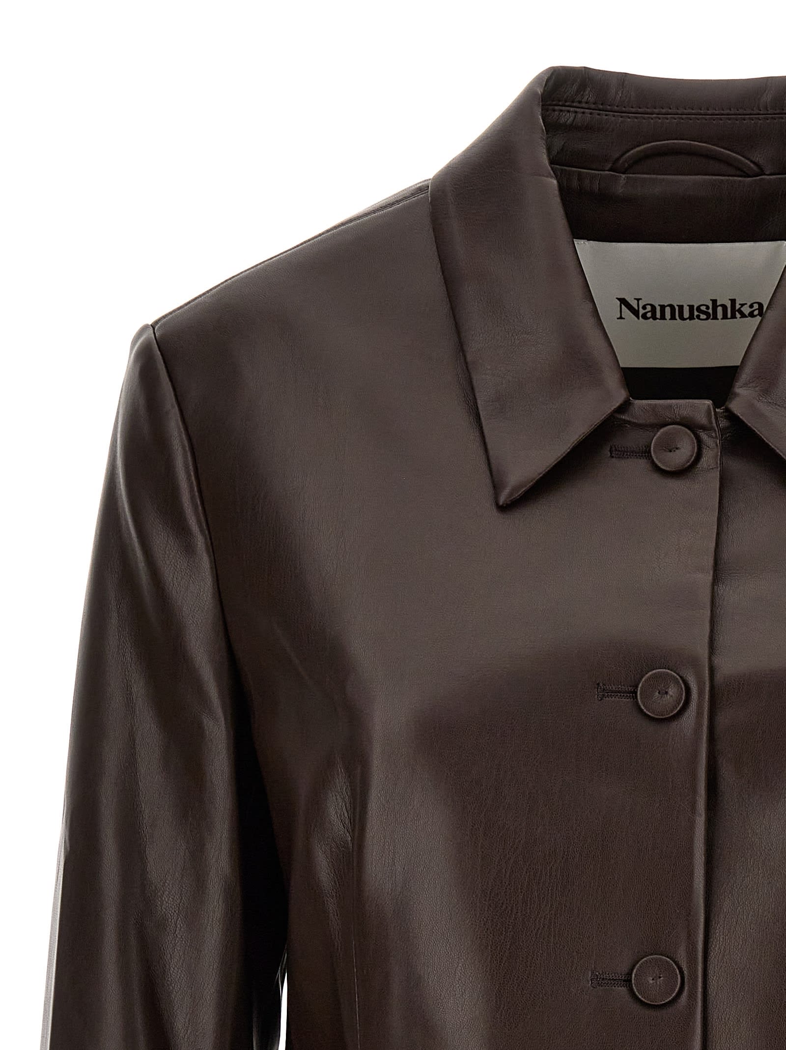 Shop Nanushka Hadasa Blazer In Brown