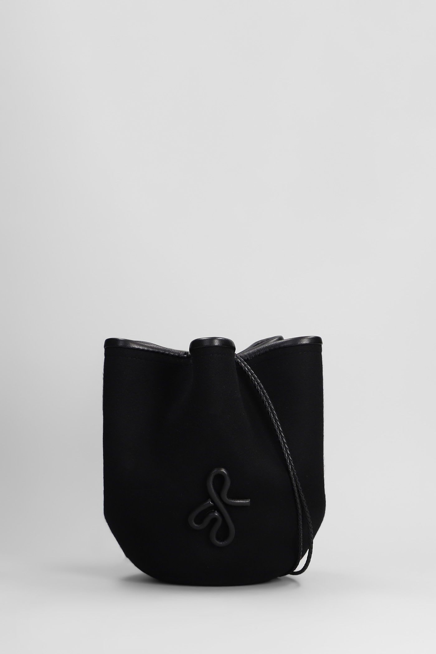 The Hatbag Shoulder Bag In Black Wool