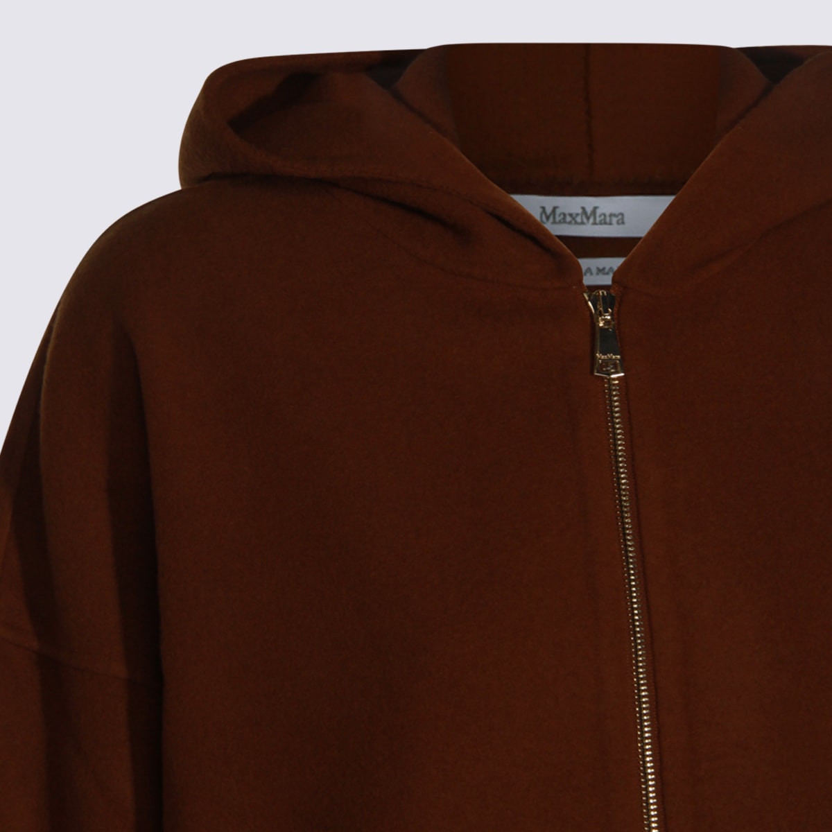 Max Mara Etuania Zip Up Sweatshirt Camello Women In Brown
