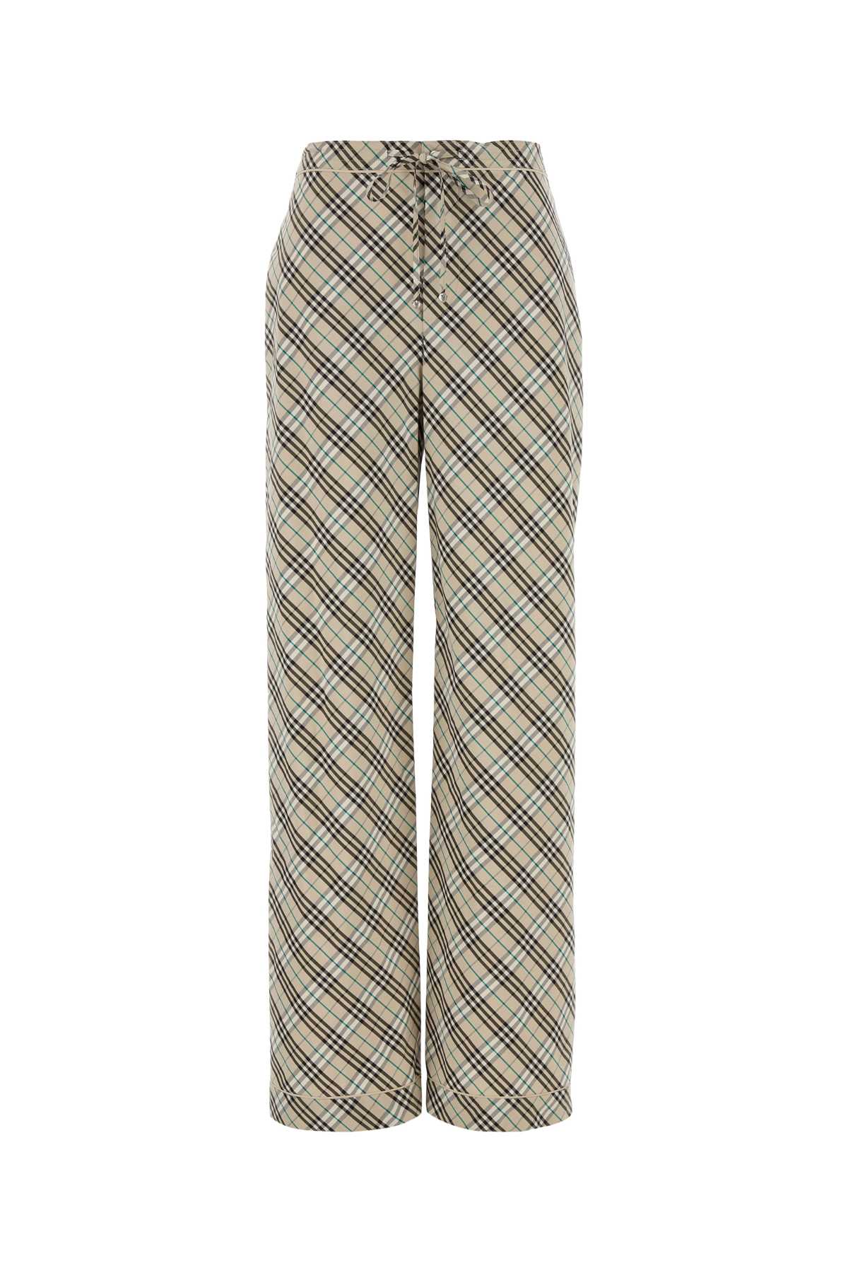 Burberry Cotton Pants Checked Pattern Trousers In Huskipcheck