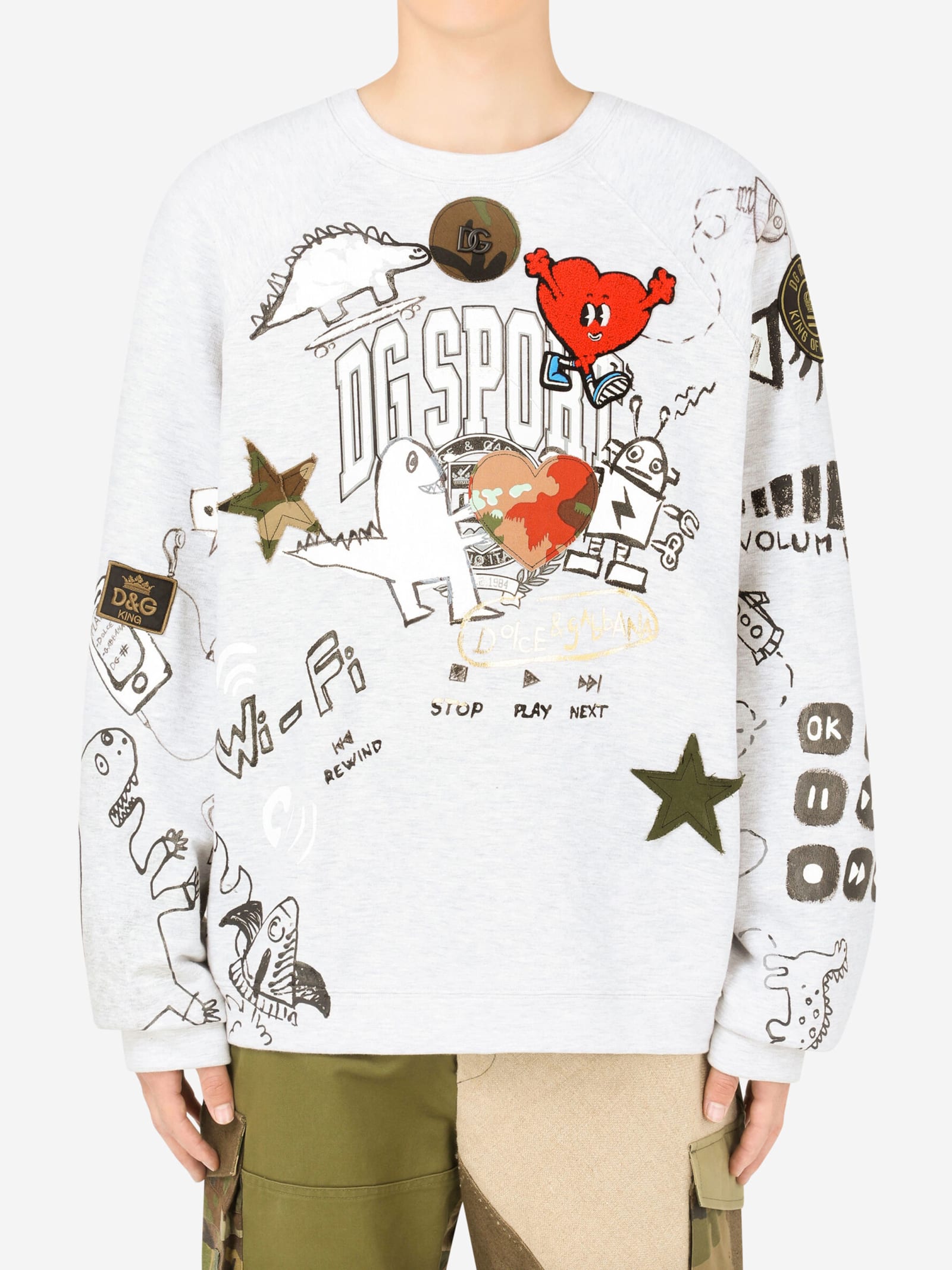 Dolce & Gabbana Printed Sweatshirt With Patch