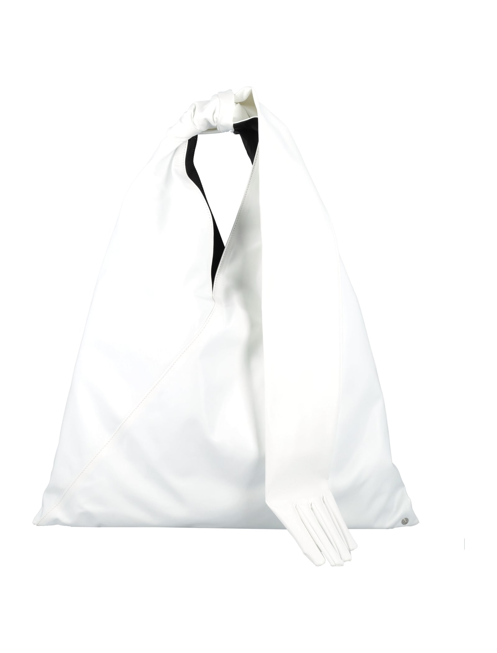 Mm6 Maison Margiela Borsa Mano Mm6 White Vegan Leather Japanese Bag With Glove Detail